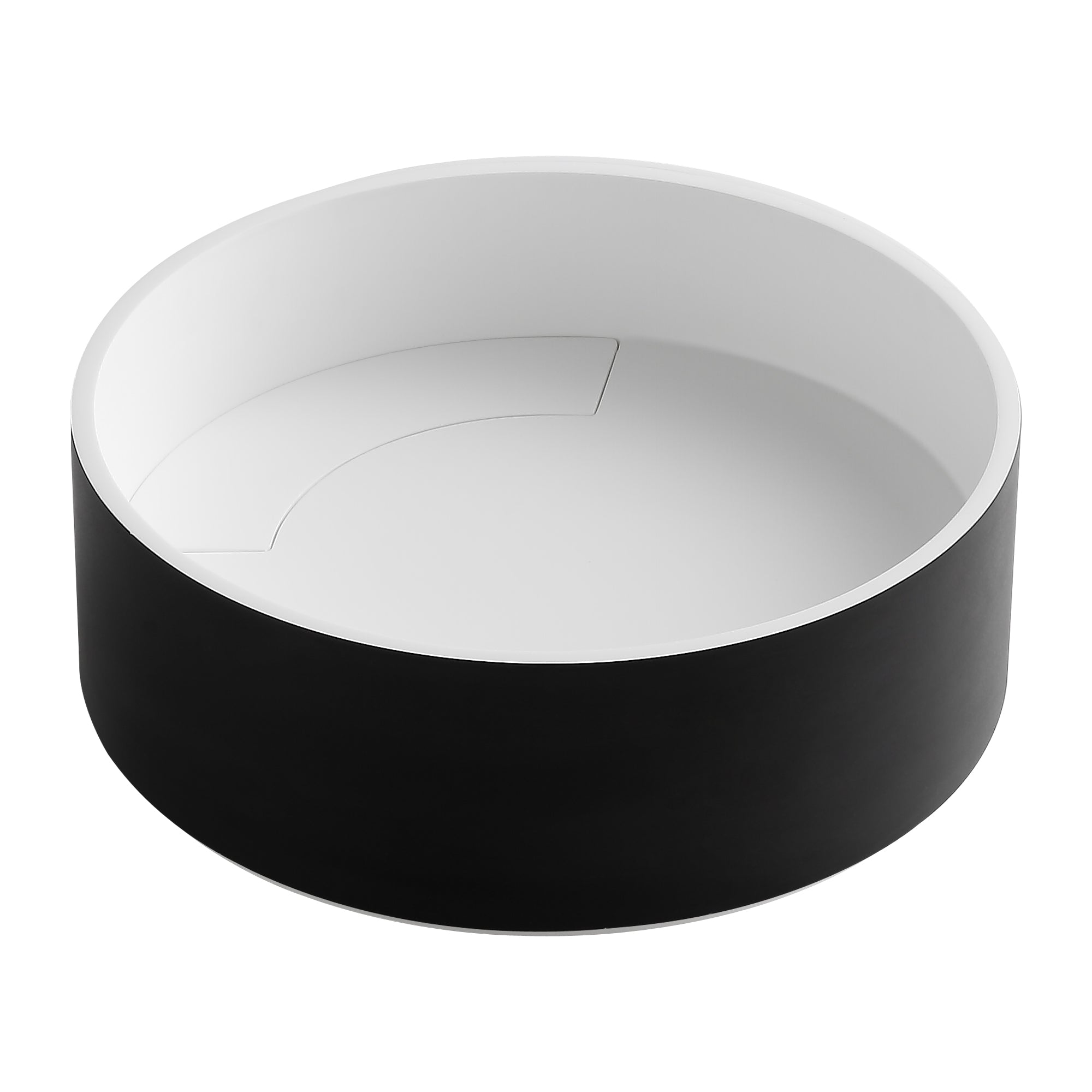 Ancona Round Pure Acrylic Stone Vessel Bathroom Sink - Matte White & Matte Black - Modern Vanity Sink for Bathroom Remodeling & Luxury Home Decor