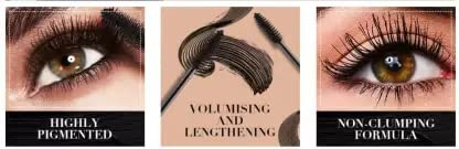 Wiffy Bold Precision Thickening Long Lash Waterproof Mascara - Volumizing & Lengthening for All-Day Wear, Perfect for Parties, Weddings & Everyday Glam