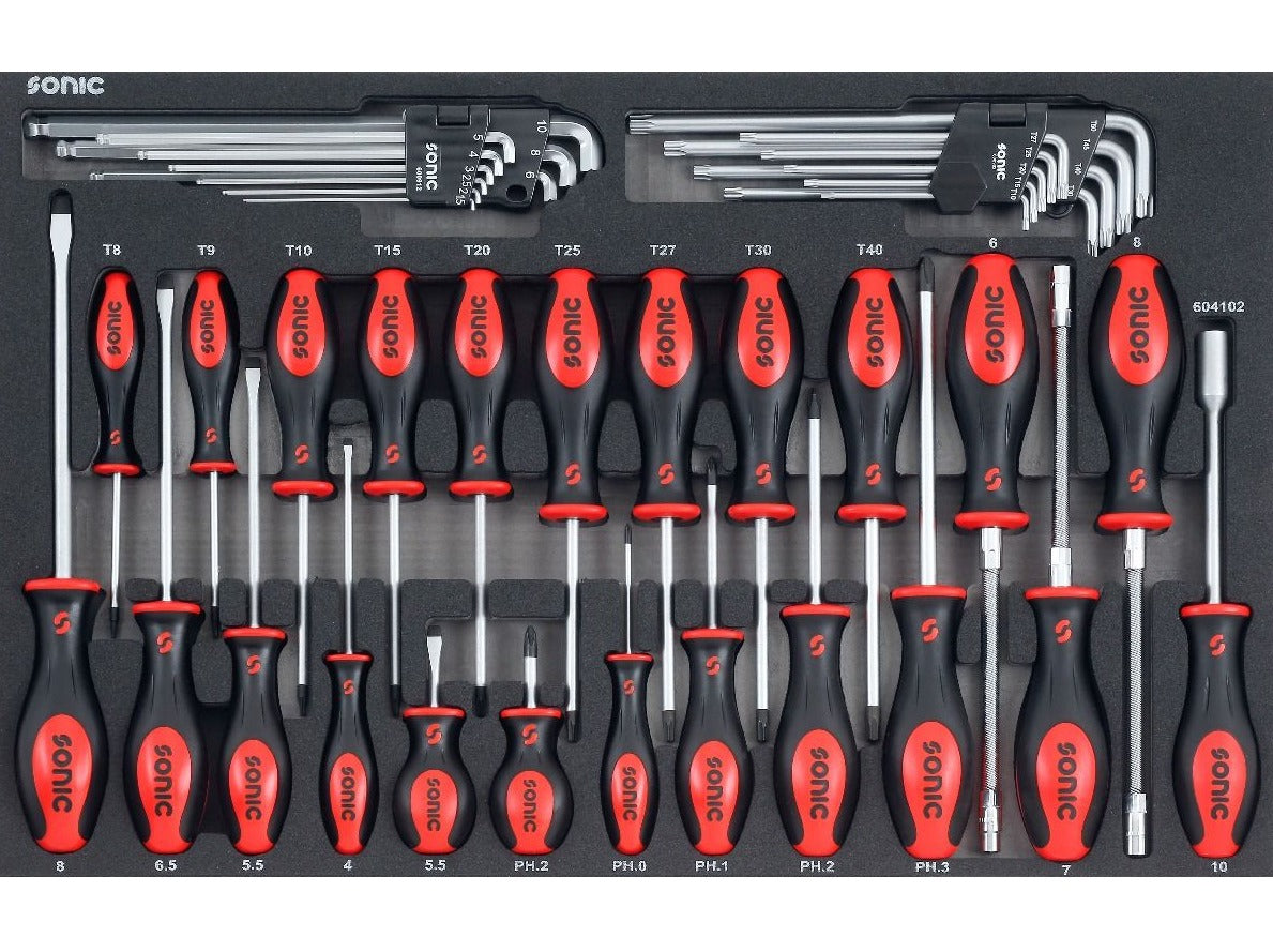 41-Piece Sonic Foam System Screwdriver Set with 26 Medium Bits - Perfect for Electronics Repair, DIY Projects & Home Maintenance