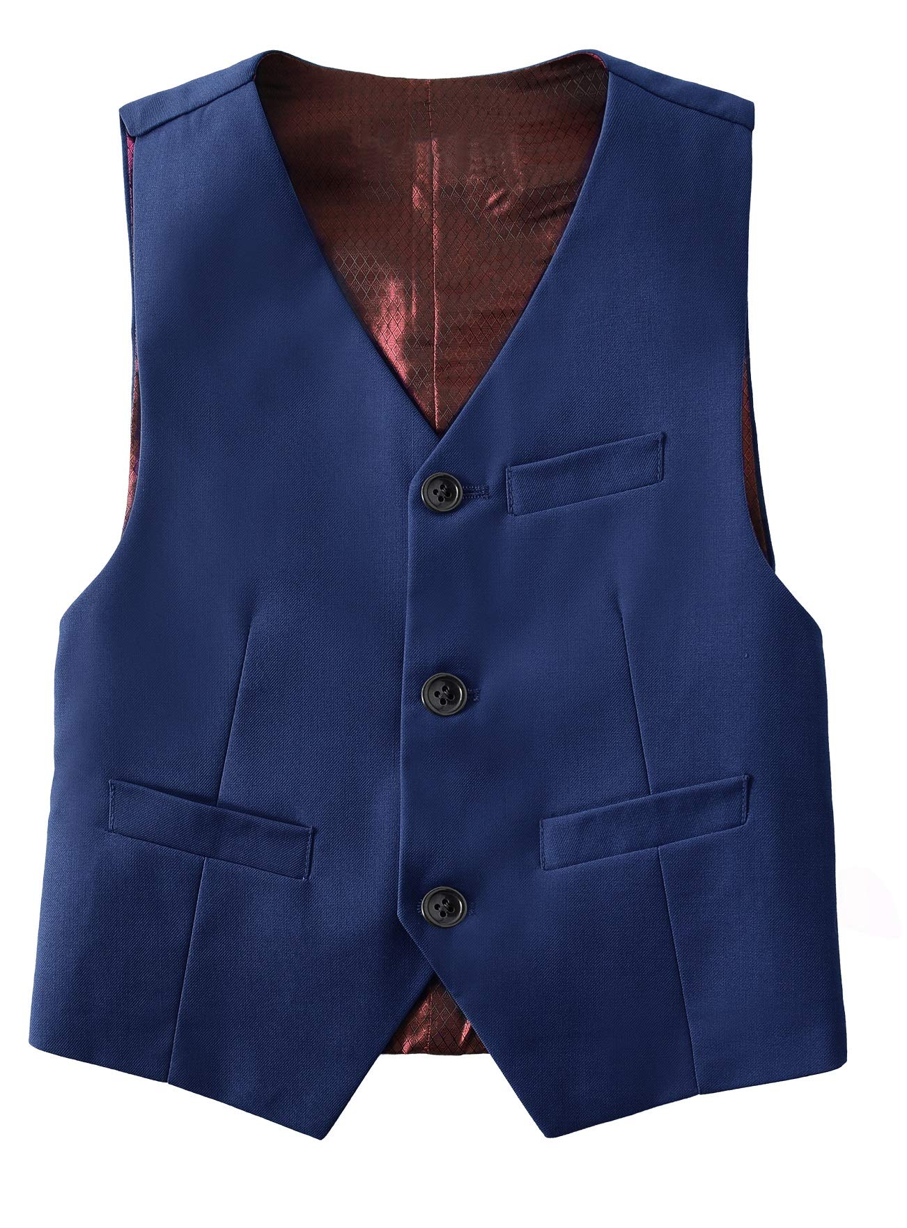 Boys' Slim Fit Formal Dress Vest - Blue Kids Suit Vest for Weddings & Special Occasions | Fersumm