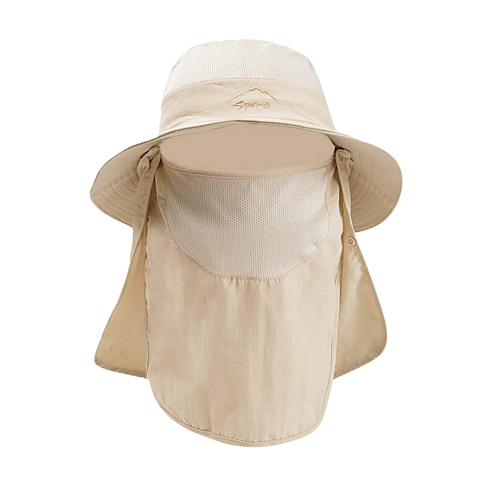 Women's Summer Wide Brim UV Protection Mesh Bucket Hat - Ponytail Sun Hat for Beach, Fishing, Gardening & Outdoor Activities