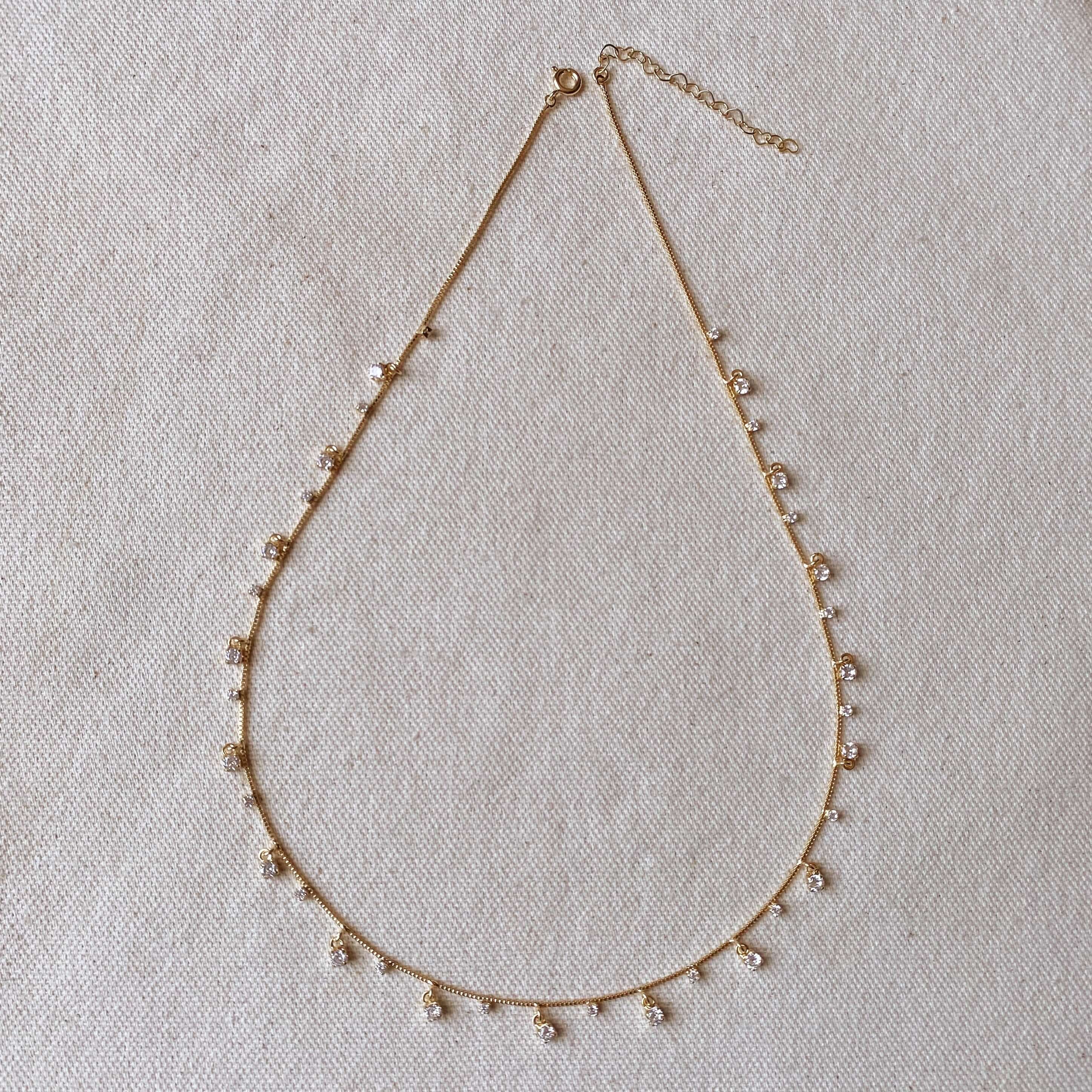 18K Gold Filled Sparkle Necklace for Women - Elegant Layering Jewelry Gift for Birthday, Anniversary & Valentine's Day - Perfect for Everyday Wear & Special Occasions