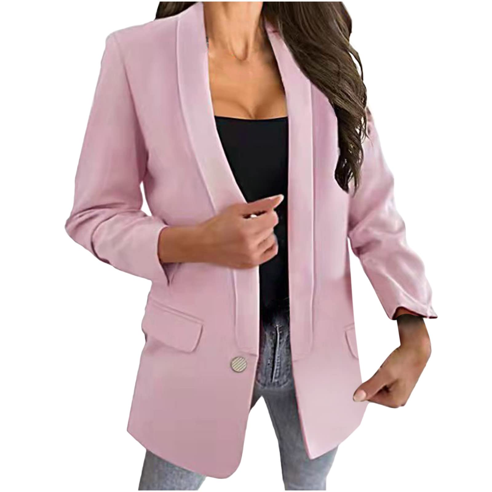 Women's Open Front Blazer - Office Cardigan Jacket for Work & Business