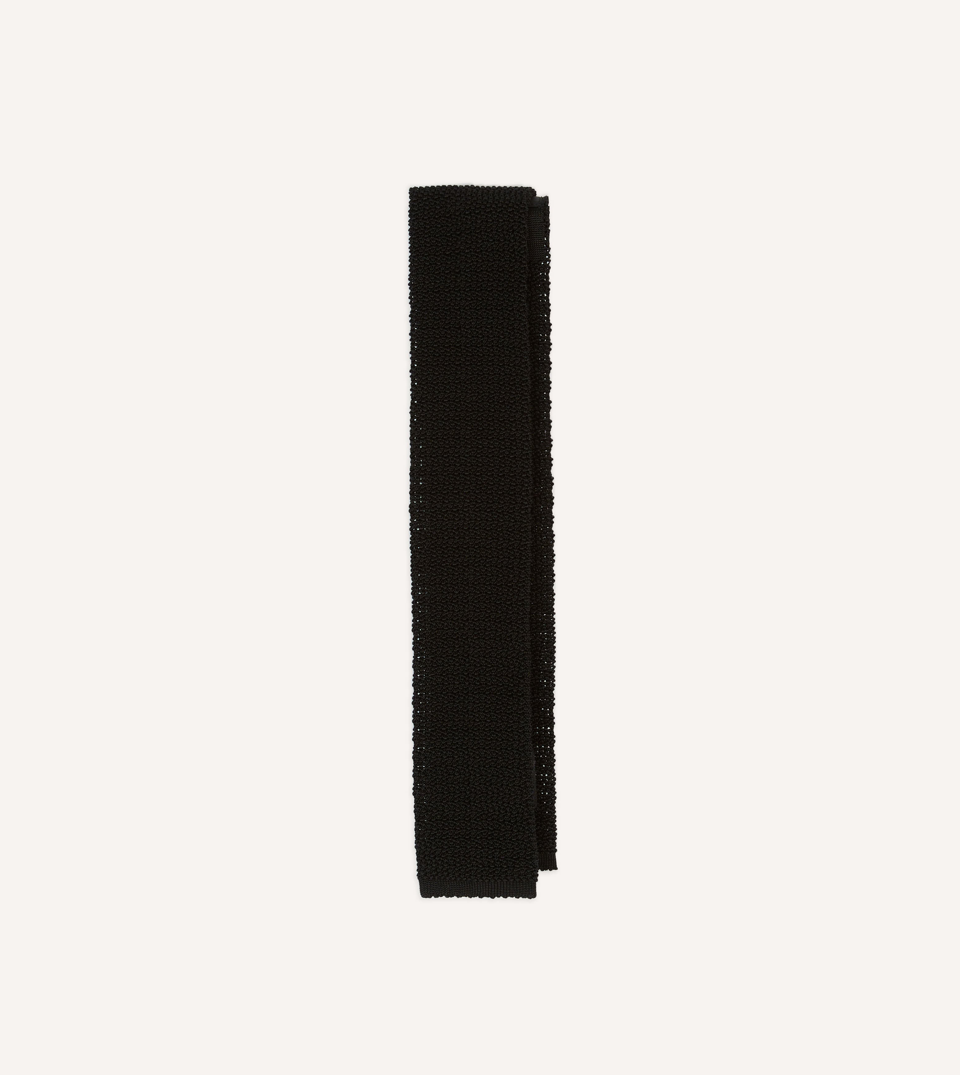 Drake's by A. Levine Black Knitted Silk Tie for Men - Premium Slim Necktie for Business, Wedding & Formal Occasions