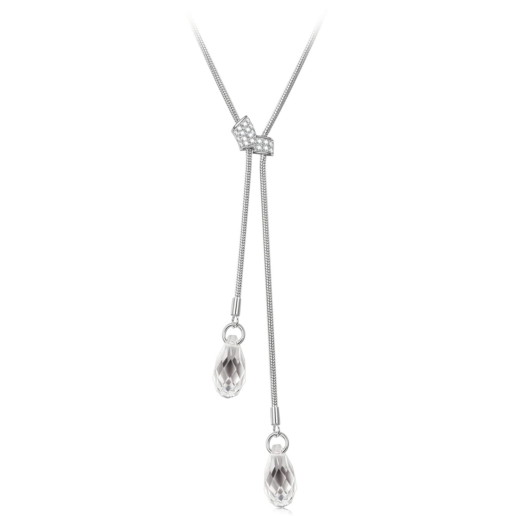 Alex Perry Christmas Jewelry Gifts for Women - Elegant Teardrop Pendant Y Necklace with Cubic Zirconia, Birthday & Holiday Gift for Her with Jewelry Box - Perfect for Parties, Date Nights & Special Occasions