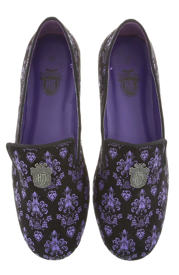 Disney Parks Haunted Mansion Themed Purple Textured Loafers for Women - Comfortable Casual Flats Shoes Size 8 | Perfect for Disney Trips, Office Wear & Everyday Fashion