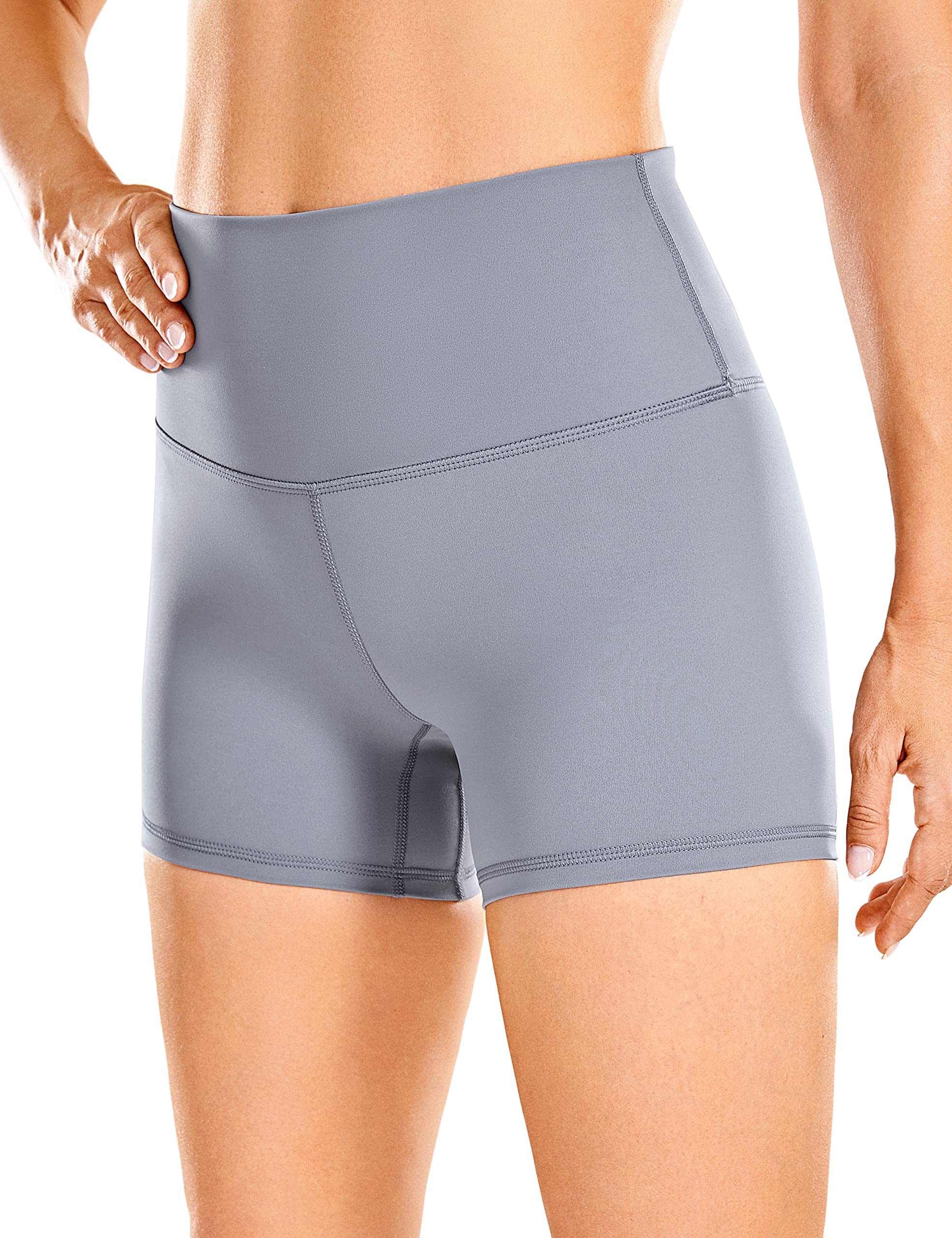 CRZ YOGA Women's High Waisted Biker Shorts 3''/4''/6''/8''/10'' - Naked Feeling Workout Running Yoga Gym Shorts with Spandex for Women - Perfect for Yoga, Running, Gym & Lounge Wear