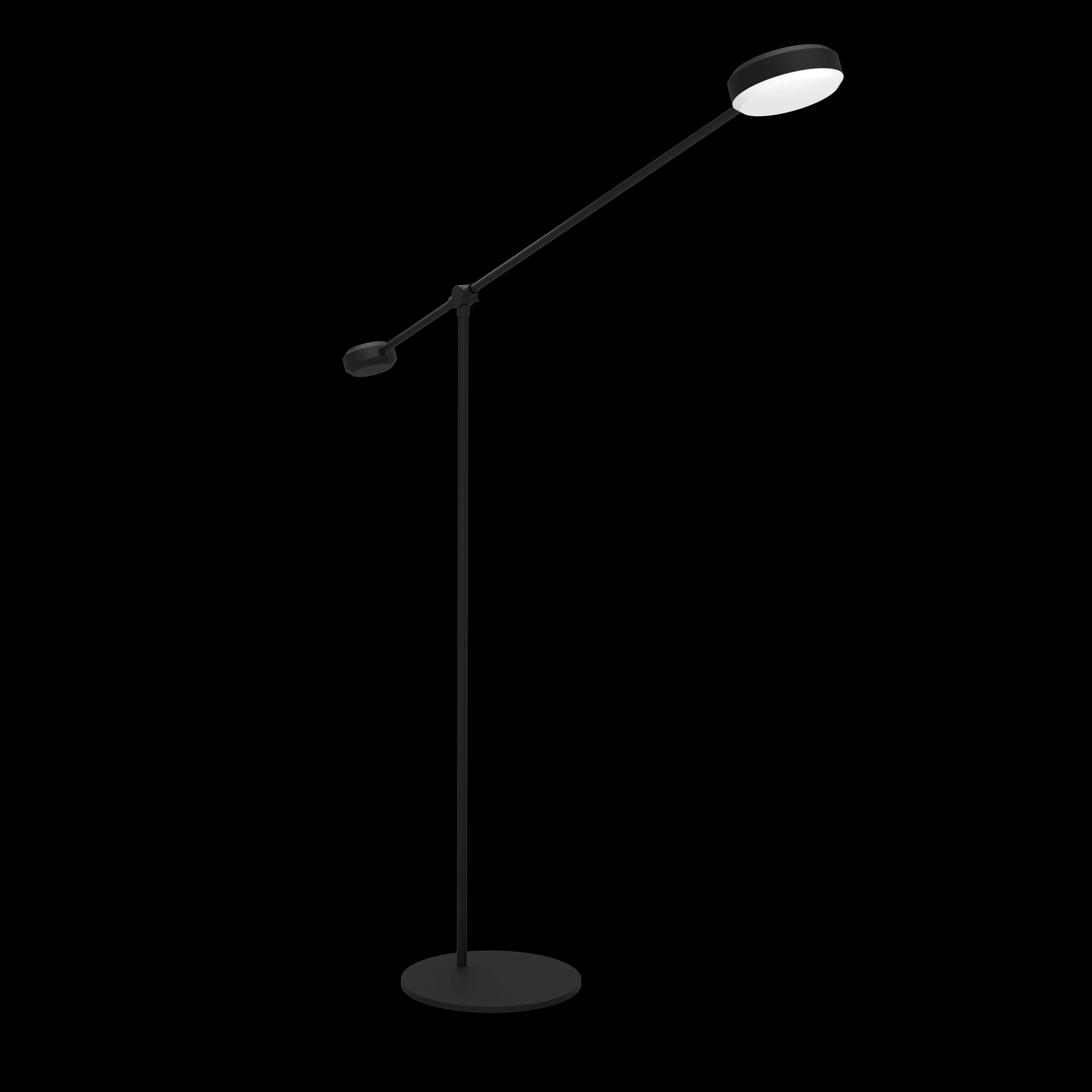 Eglo Clavellina Black LED Touch Floor Lamp with Adjustable Boom - Modern Lighting for Living Room, Bedroom, or Office