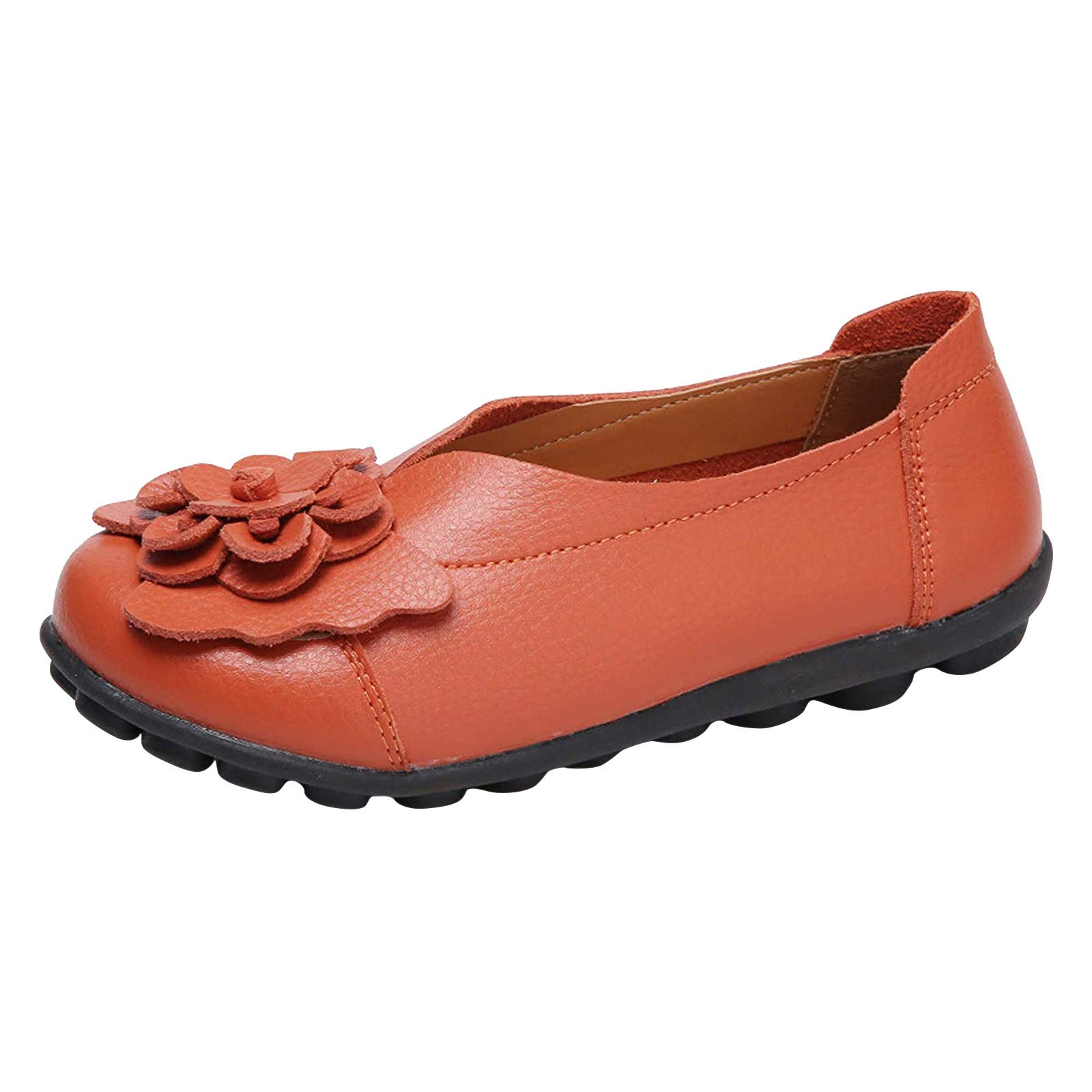 Women's Comfortable Leather Flat Thong Slippers - Soft Casual Slip-On Shoes with Floral Design | Size 11 | Perfect for Home, Beach, and Summer Outfits