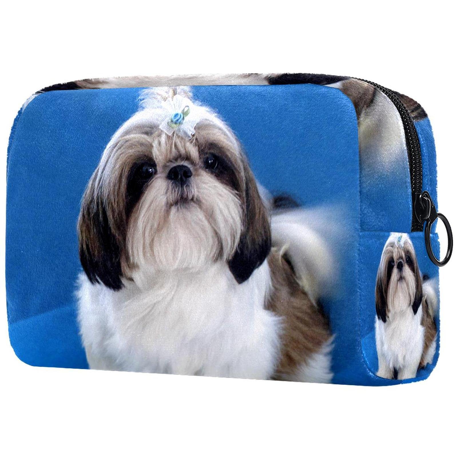 Waterproof Shih Tzu Puppy Cosmetic Bag for Travel - Cute Makeup Case with Storage Pouch, Perfect for Business Trips, Toiletries & Makeup Tools Organization | Great for Vacation, Gym & Daily Use