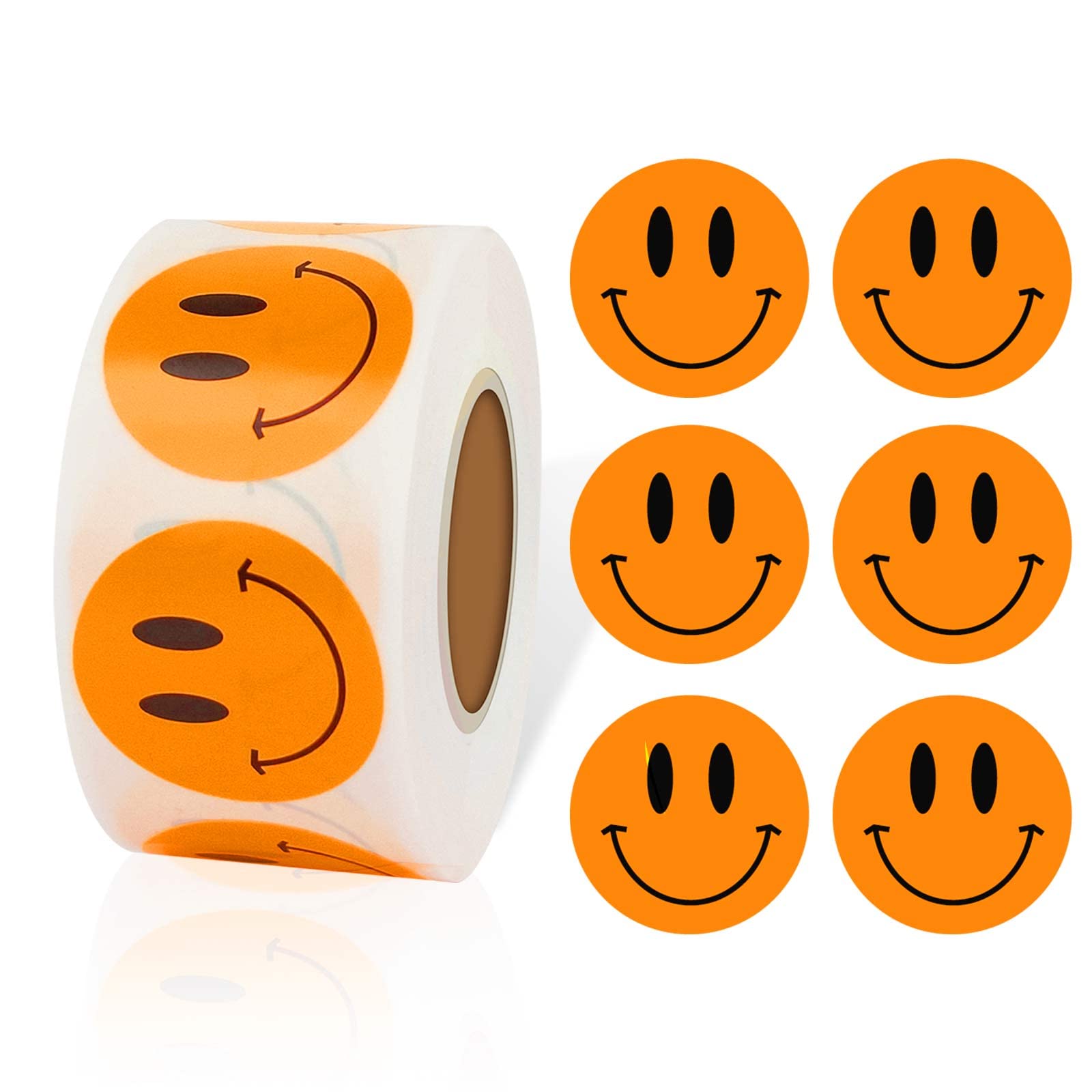 Smile Face Stickers 500pcs - Happy Encouragement Stickers for Teachers, Students, Preschool & Potty Training Rewards - 1 Inch Toddler Incentive Stickers by STARLIBOO - Perfect for Classroom, Homeschooling & Behavior Motivation
