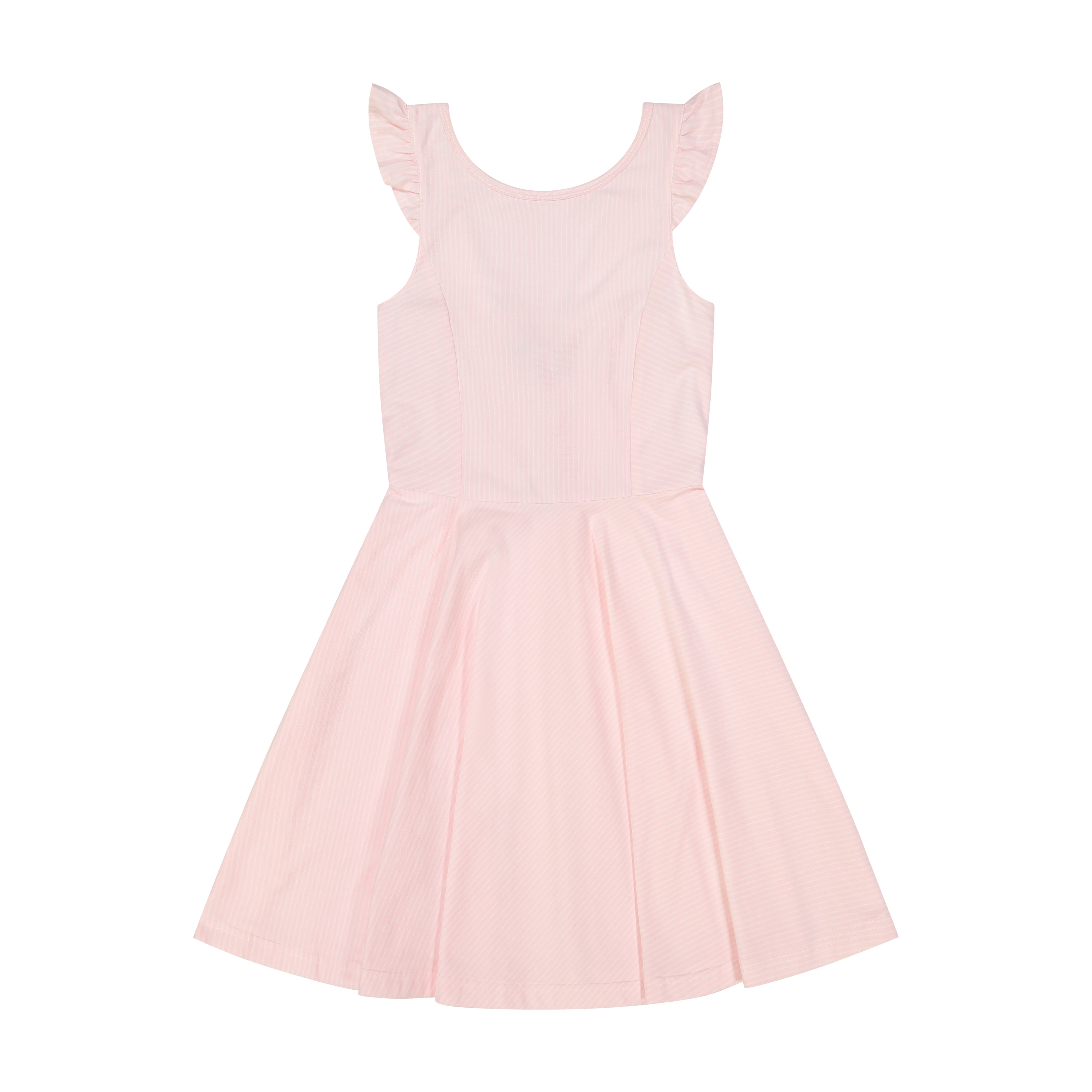 Hayden Dress - Light Pink with White Stripes | Flowy Summer Dress for Women | Perfect for Beach, Parties & Casual Outings