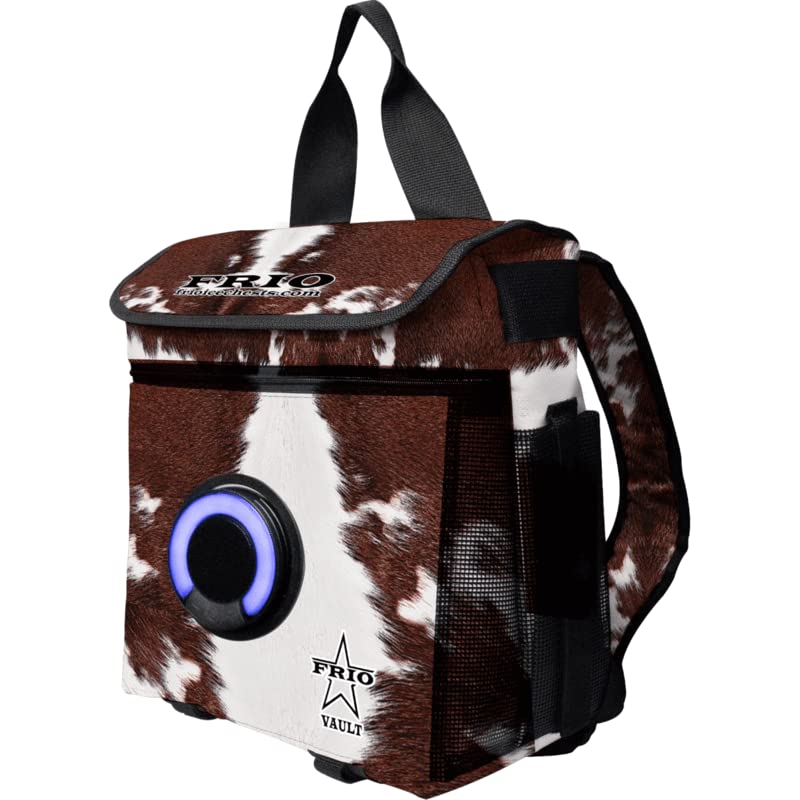 Frio 360 Backpack Softside Cooler - Insulated Brown Cowhide Leather Cooler Bag for Camping, Beach, Picnics & Outdoor Adventures