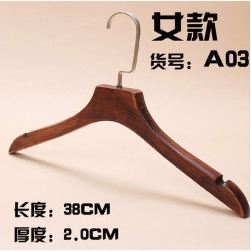 10-Pack Solid Wood Clothes Hangers - Non-Slip Coat Hangers for Men & Women - Durable Wooden Hangers for Closet Organization, Retail Stores & Home Use