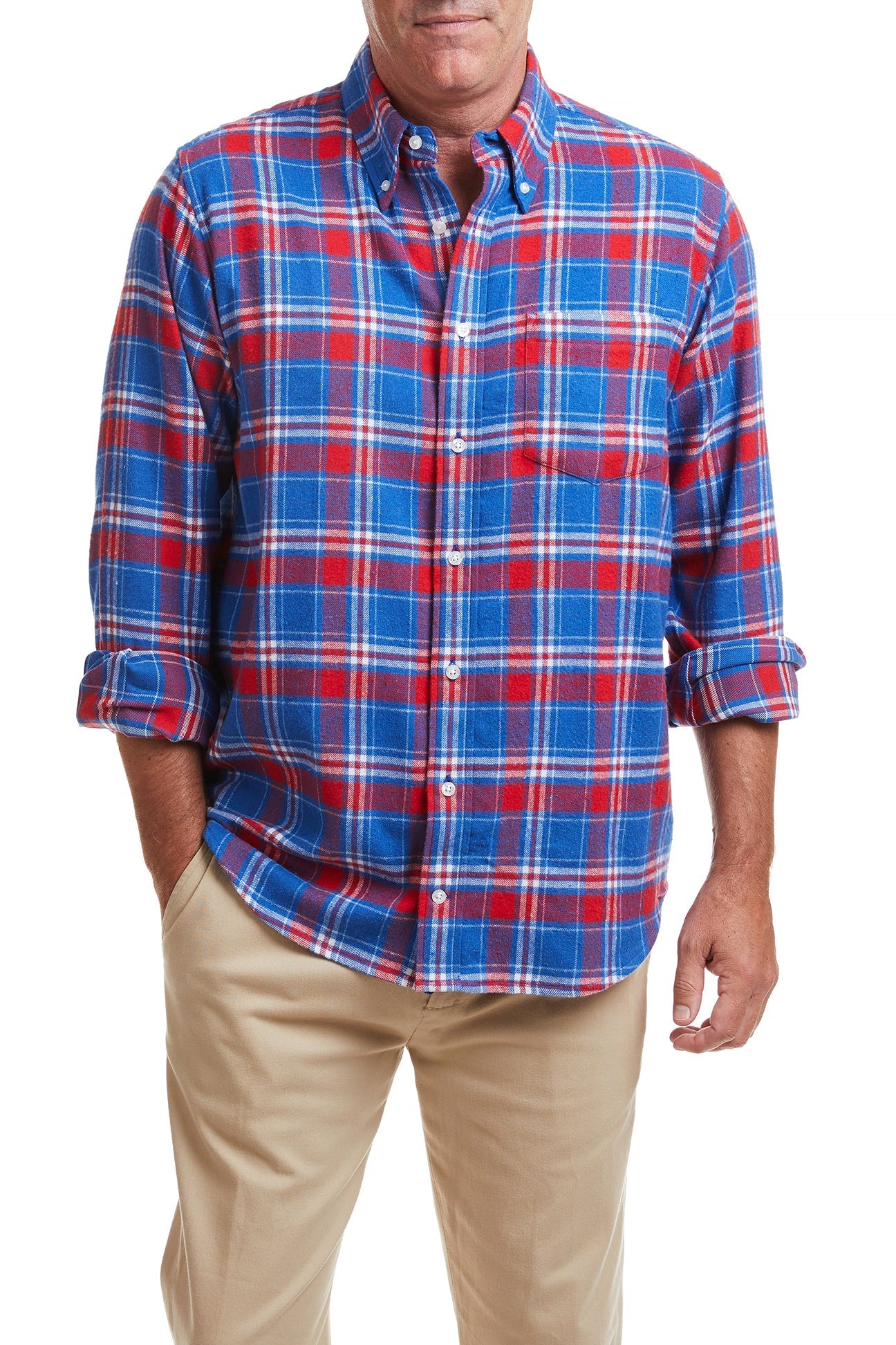 Chase Men's Plaid Flannel Shirt - Soft Cotton Long Sleeve Button Down Shirt for Casual Wear, Outdoor Activities & Fall Fashion