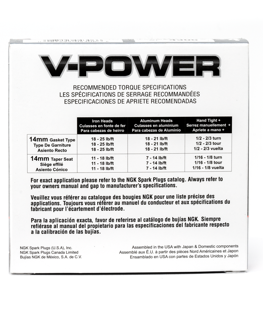 NGK V Power Spark Plugs for 3.8L Engines - High Performance Iridium Spark Plugs for Improved Fuel Efficiency & Acceleration - Perfect for Daily Commuting & Performance Driving
