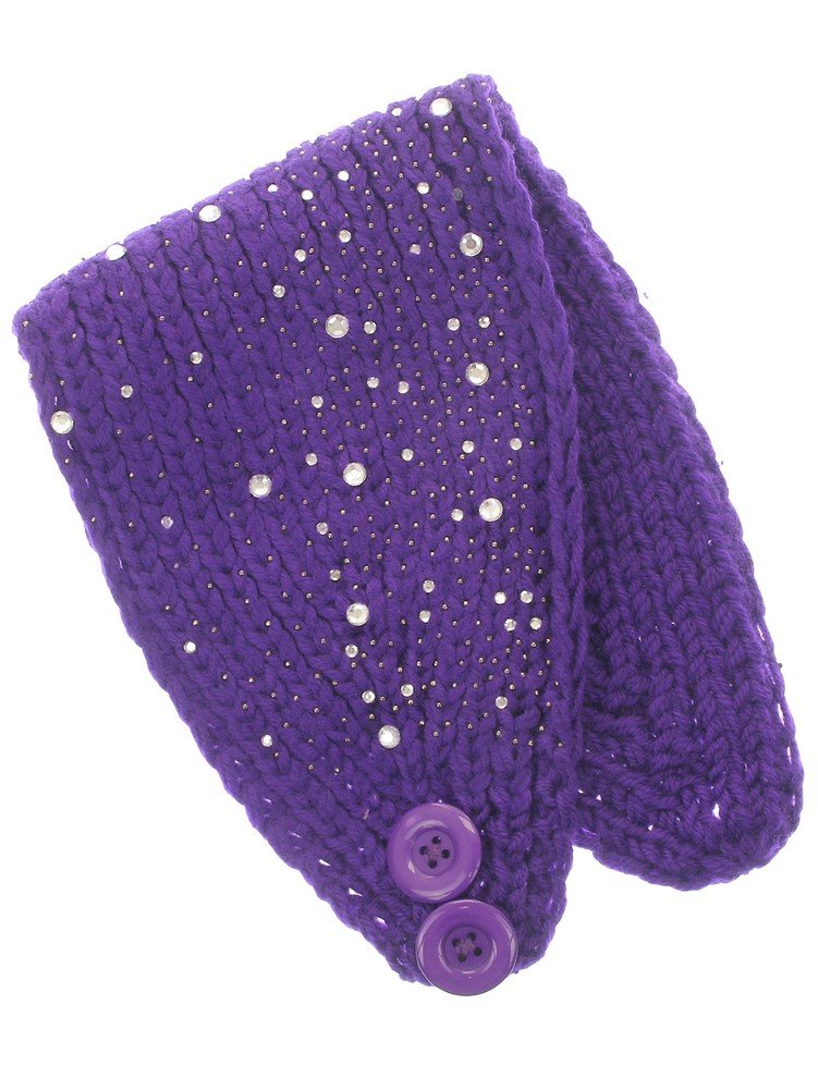 Sparkly Crystal Beaded Knit Head Wrap for Women - Elegant Winter Accessory