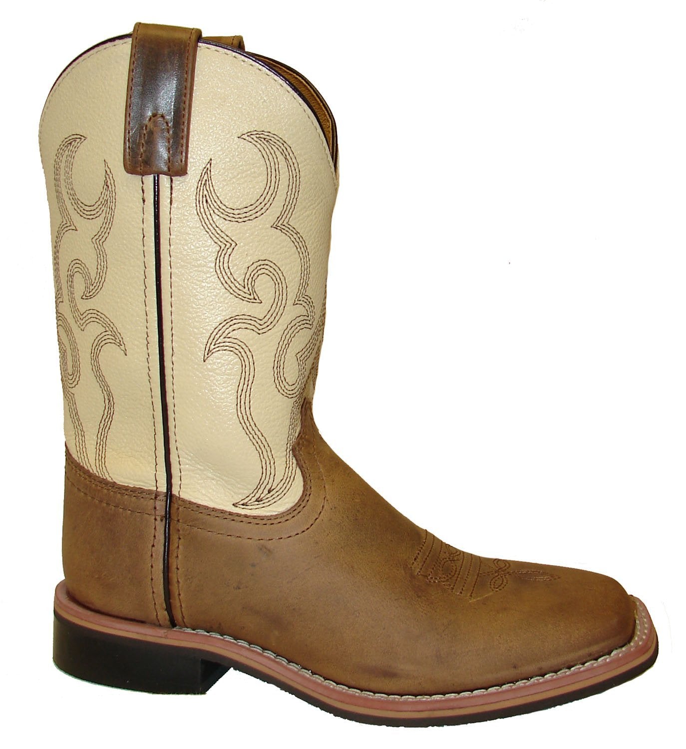 Smoky Mountain Youth Scout Brown and Cream Cowboy Boots for Kids - Western Style Riding Boots for Boys and Girls - Perfect for Rodeo, Horseback Riding & Country Fashion