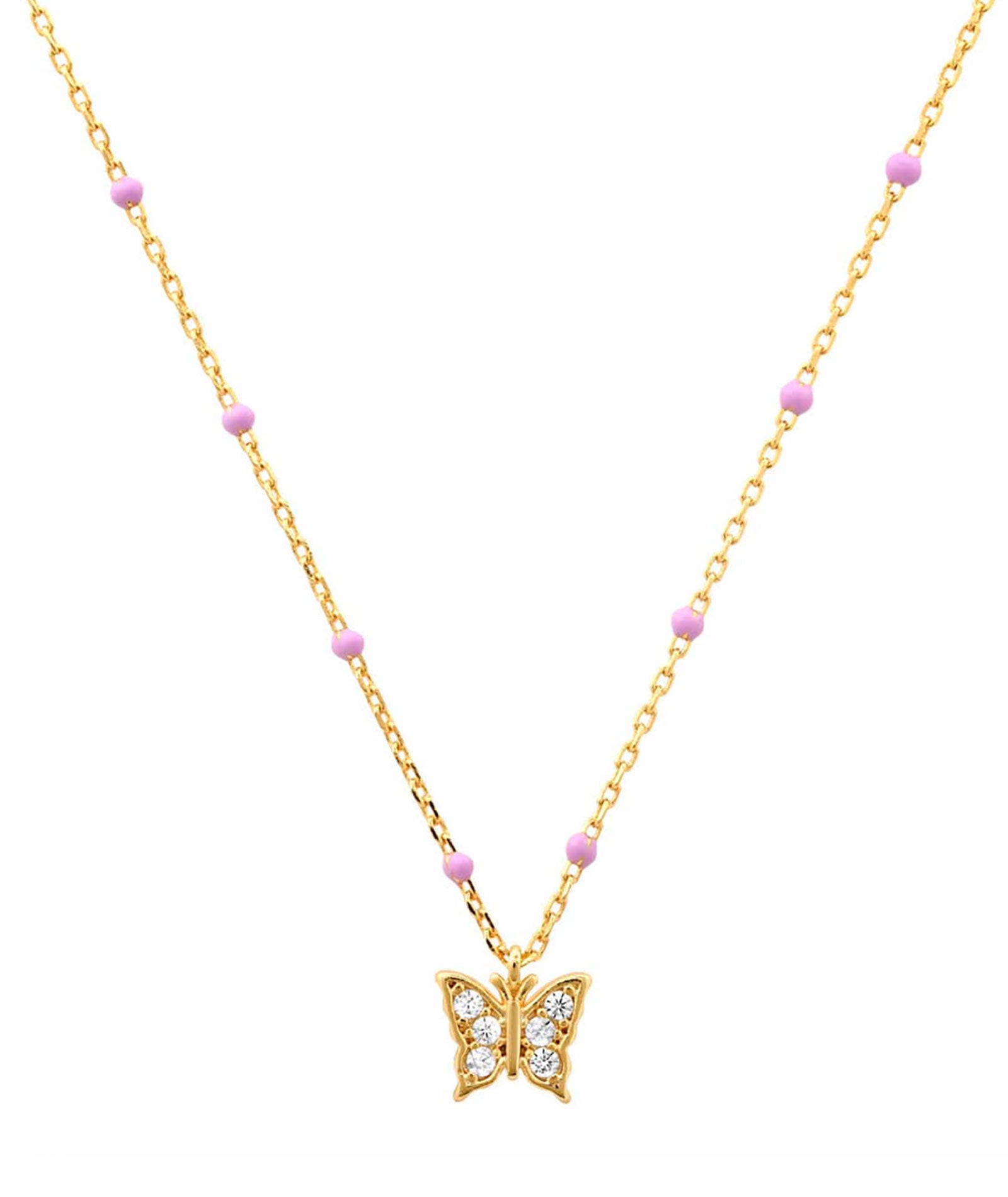 TAI Enamel Lavender Beaded Butterfly Necklace for Women - Elegant Handmade Jewelry Gift for Birthday, Anniversary & Valentine's Day - Perfect for Casual Wear, Date Night & Special Occasions