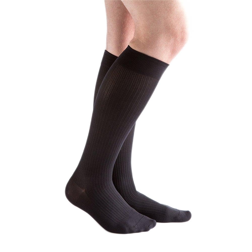 Men's 15-20 mmHg Compression Dress Socks - Classic Rib Design for Circulation & Comfort - Perfect for Office, Travel & Varicose Vein Relief