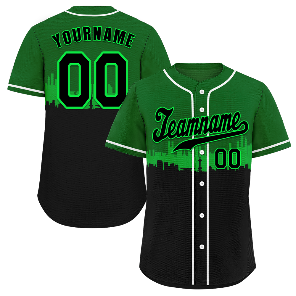 Custom Green & Black City Edition Authentic Baseball Jersey - High-Quality MLB Replica for Fans & Players - Perfect for Games, Collecting & Sports Events