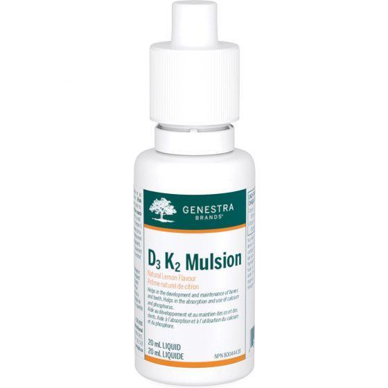 Genestra Vitamin D3 & K2 Mulsion 20mL - Supports Bone & Heart Health - Ideal for Adults & Kids, Perfect for Daily Immune & Cardiovascular Support