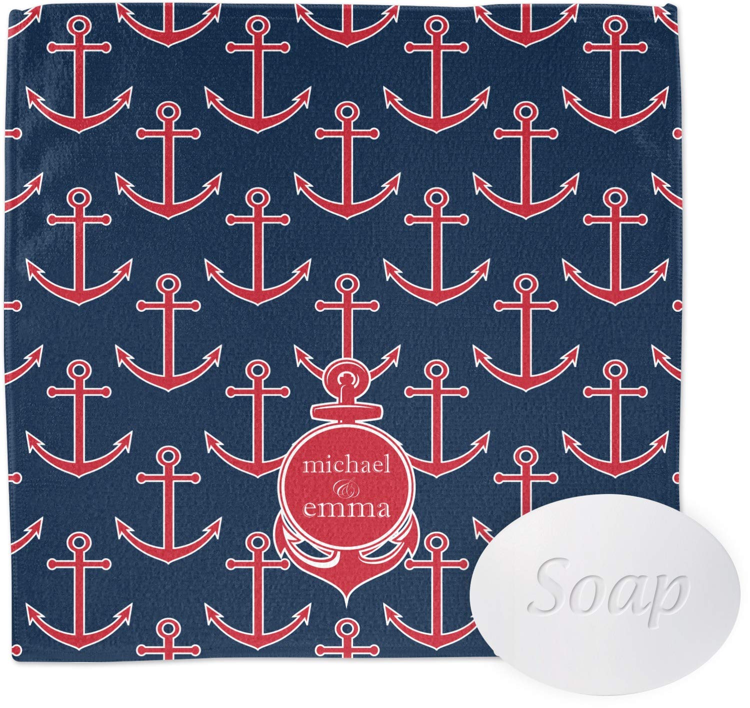 Custom Personalized Anchor Design Washcloths - Soft & Absorbent Bath Towels for Baby, Kids & Adults - Perfect for Nautical Themed Bathrooms, Beach Houses & Boat Decor