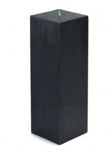 3 x 9 Inch Black Square Pillar Candles - 12 Pack Bulk Candles for Weddings, Home Decor, and Romantic Ambiance