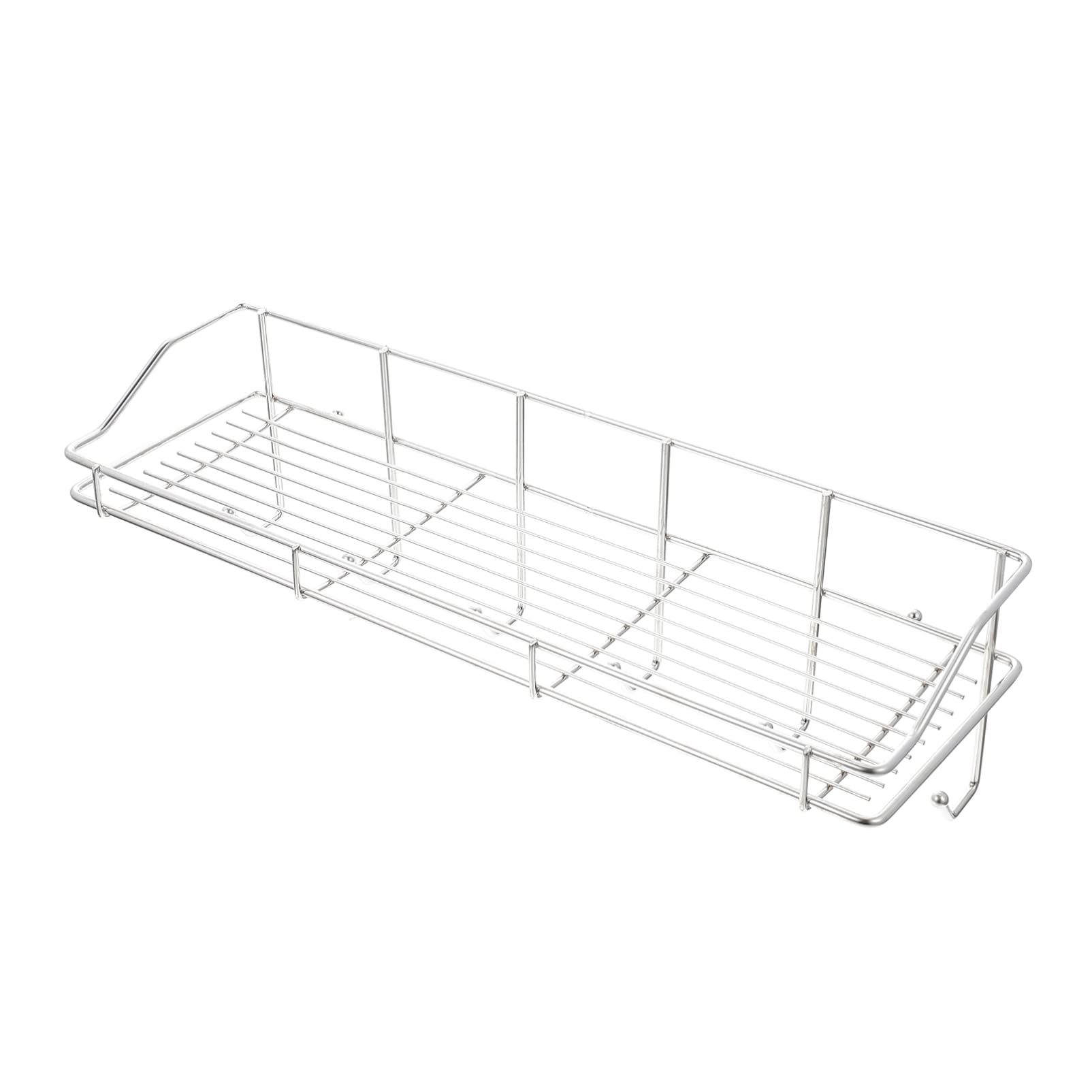 Hemoton Stainless Steel Wall-Mounted Bathroom Shelf Organizer - 3-Tier Storage Rack for Shower, Kitchen & Laundry Room | Space-Saving Wall Shelf for Toiletries, Books & Food Storage | Rustproof Bathroom Wall Shelf with Drain Holes