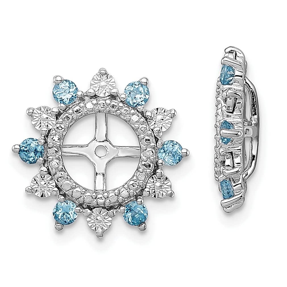 925 Sterling Silver Swiss Blue Topaz Stud Earrings - December Birthstone Jewelry for Women | Elegant Gift for Her, Perfect for Holidays, Anniversaries & Special Occasions