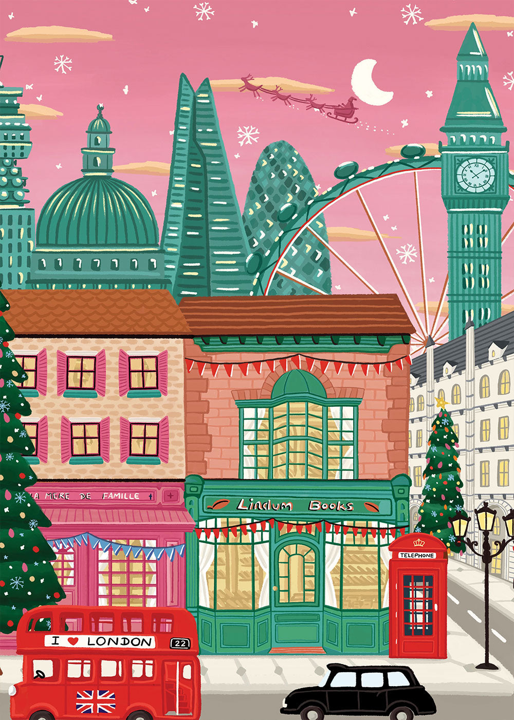 Christmas in London 1000 Piece Jigsaw Puzzle for Adults - Festive Holiday Puzzle Game for Family & Friends (London Landmarks, Winter Scenes)