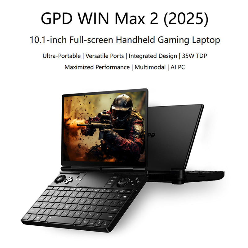 GPD WIN Max 2 2025 Handheld Gaming PC - AMD Ryzen AI 9 HX 370 Processor, 10.1