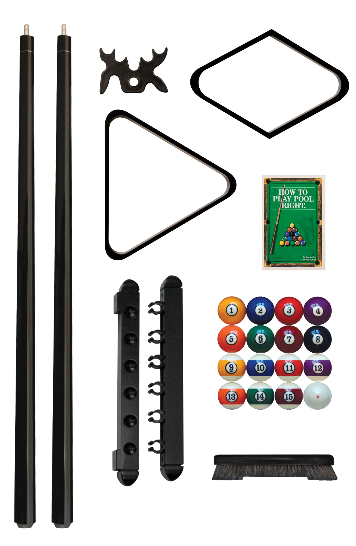 Premium Billiards Accessory Kit - 12-Piece Pool Table Set with Cue Rack, Chalk & Brushes | Perfect for Home Game Rooms, Bars & Professional Pool Halls