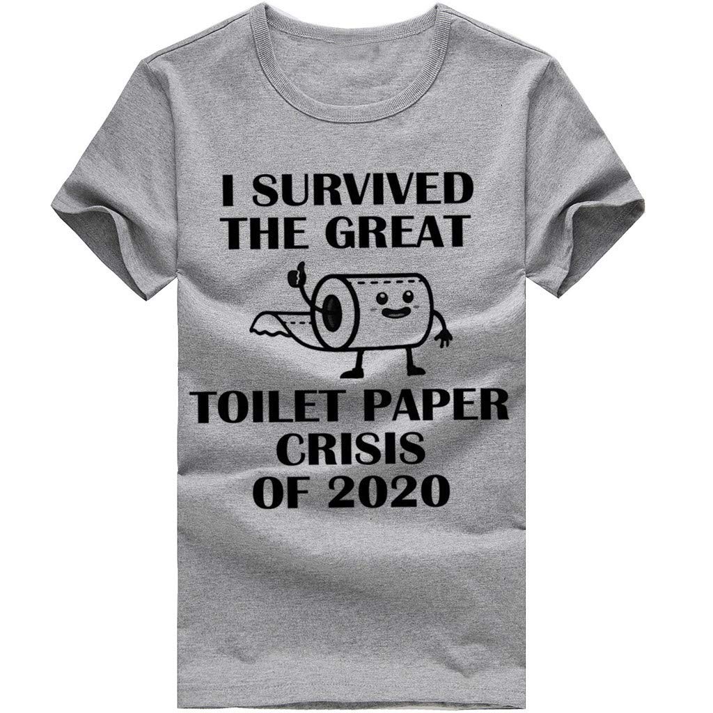 Yamart Unisex Workout & Casual T-Shirt - Funny Toilet Paper Apocalypse Crisis Graphic Tee for Men & Women (Gray) - Gym, Lounge & Everyday Wear