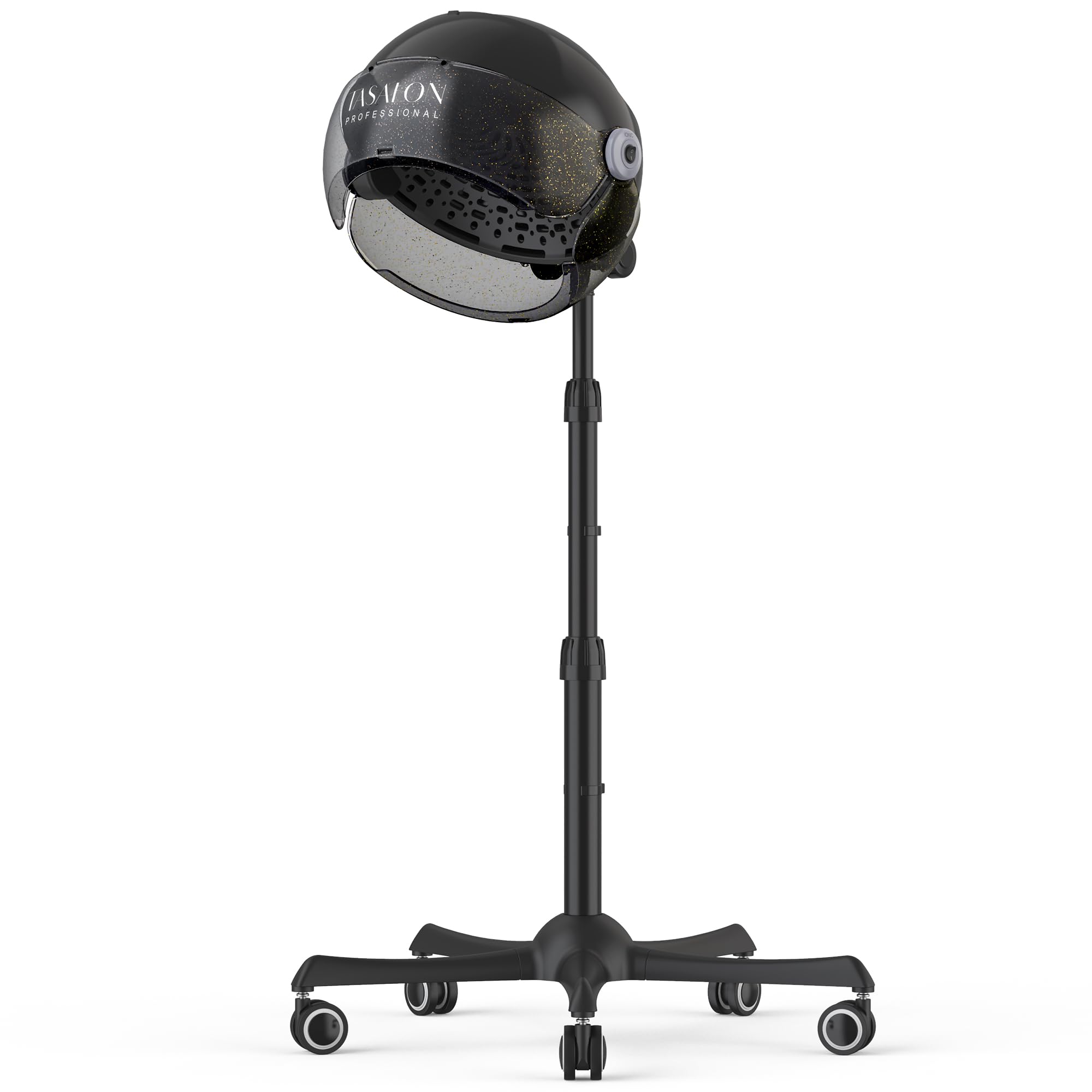 TASALON 1875W Ionic Hooded Hair Dryer - Professional Bonnet Hair Dryer with 3 Heat Settings & Adjustable Stand - Portable Salon Hair Dryer for Home & Professional Use - Perfect for Curly Hair, Deep Conditioning & Salon Styling (Black)