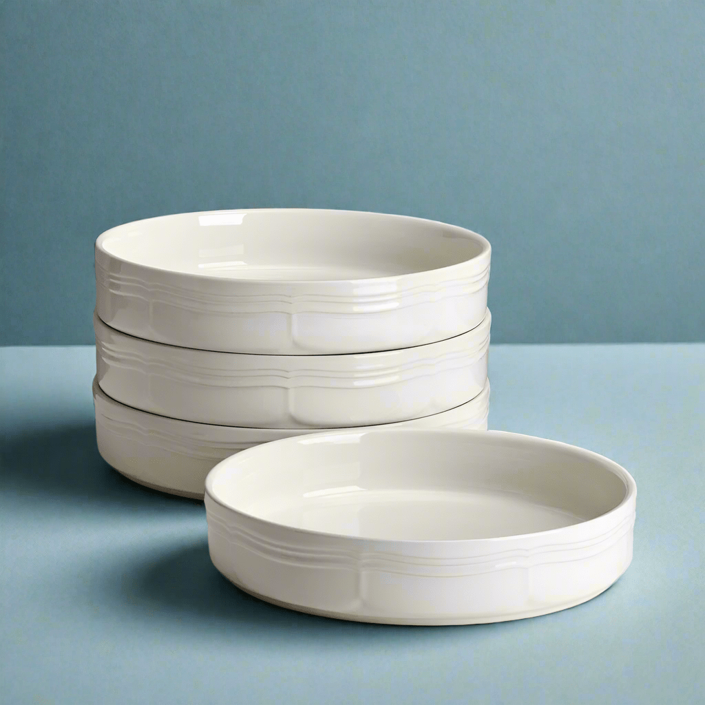 French Countryside® Limited Edition Set of 4 Stackable Pasta Bowls - Ceramic Dinnerware for Pasta, Salad & Soup - Perfect for Family Dinners, Entertaining & Rustic Kitchen Decor