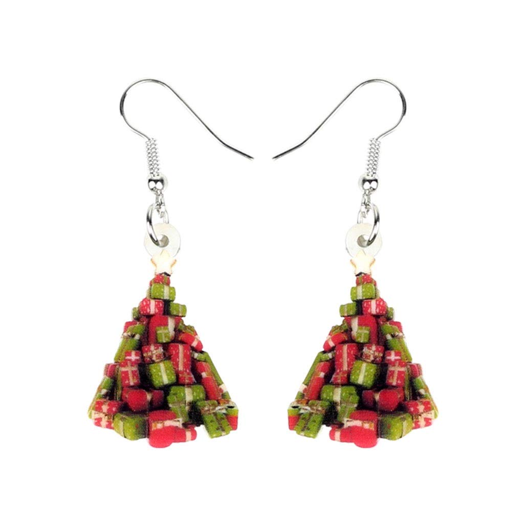 FHGMZJY Acrylic Christmas Gift Drop Dangle Earrings - Fashion Jewelry for Women, Girls & Teens - Perfect Holiday Party Accessories & Gift Ideas