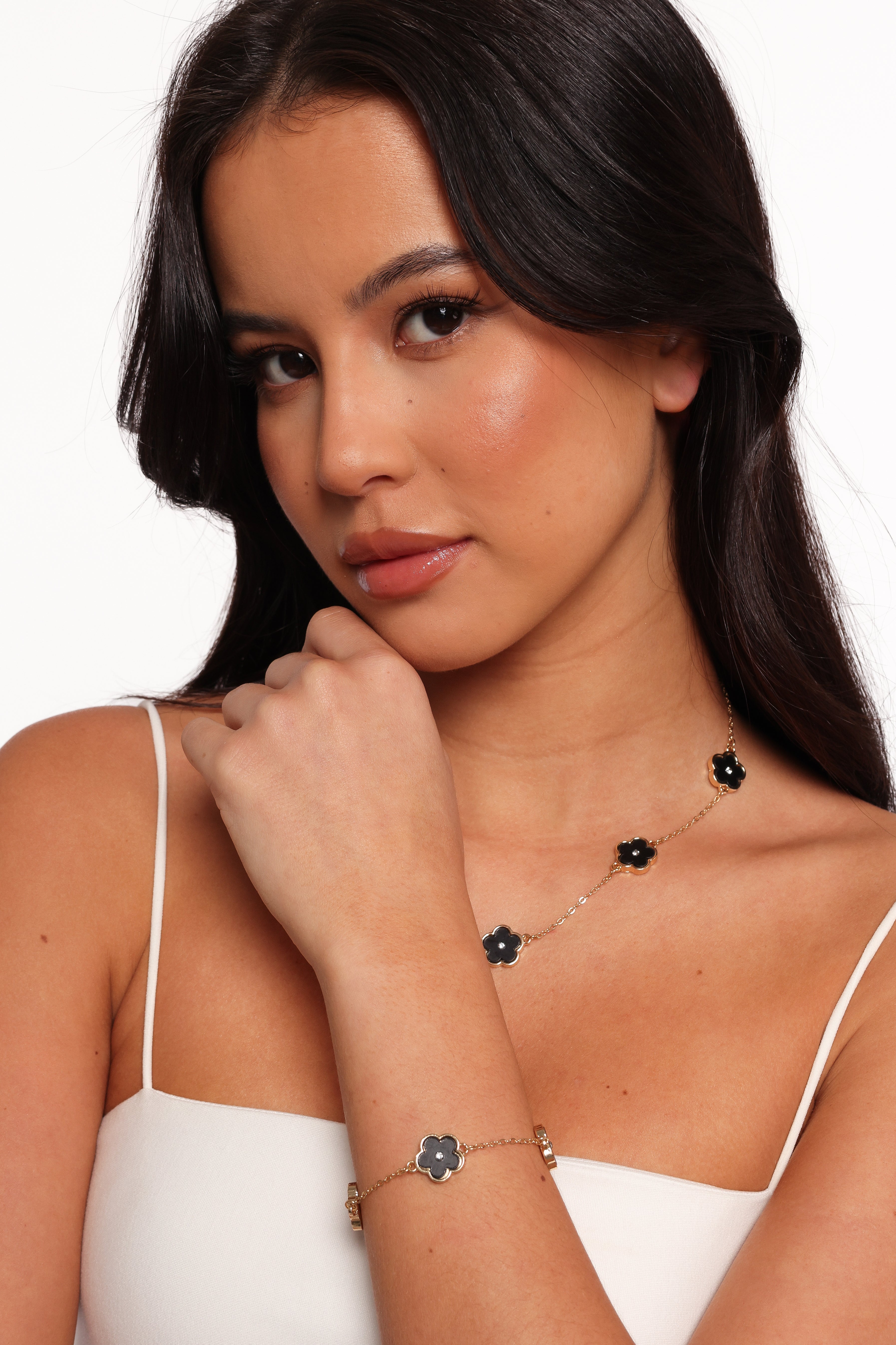 Dorothea Floral Necklace and Bracelet Set - Elegant Gold Jewelry for Women, Perfect for Weddings, Parties & Everyday Wear