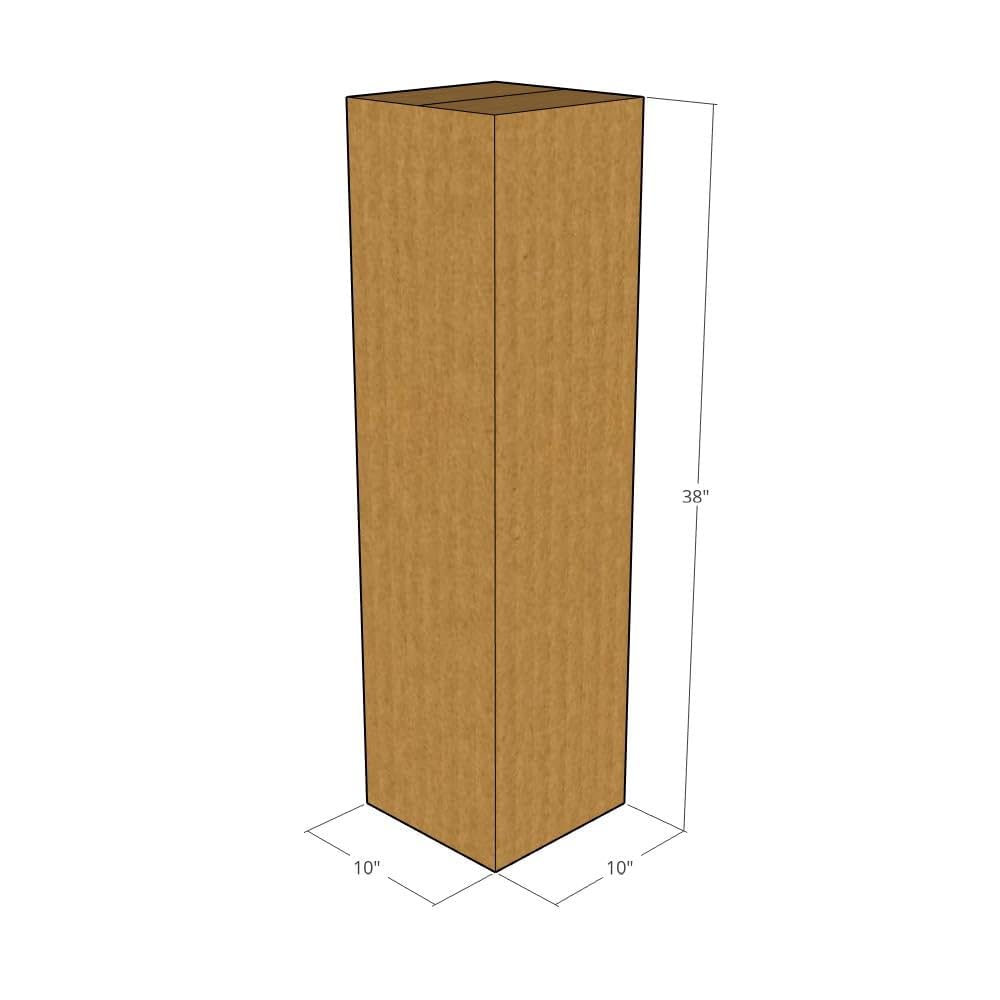 15 Pack 10x10x38 Inch 32 ECT Corrugated Moving Boxes | Heavy Duty Shipping Boxes for Business, Office & Home Use | Perfect for Packing, Storage & Moving Supplies