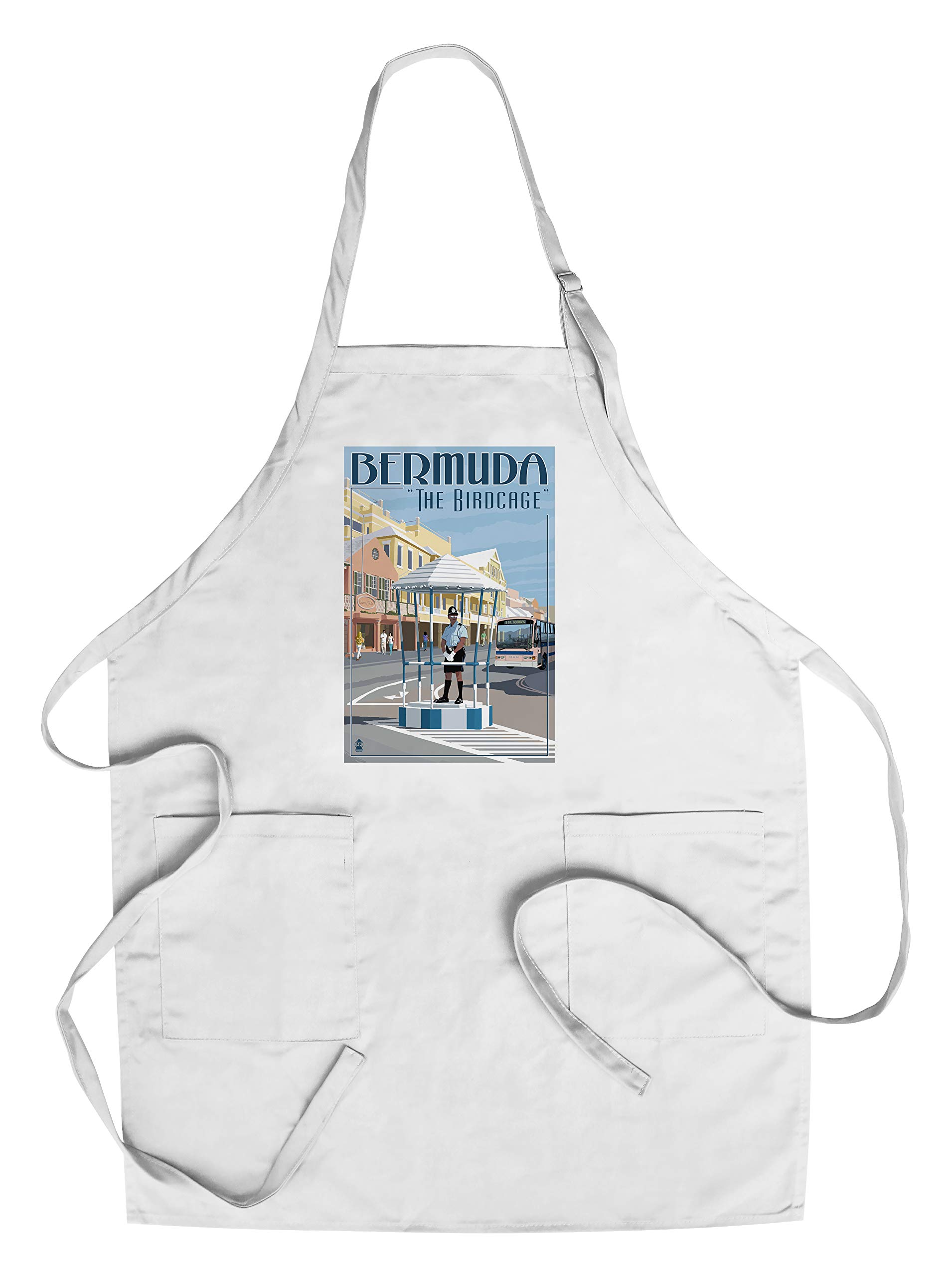 Bermuda The Birdcage Cotton Canvas Apron - Unisex Kitchen Cooking Baking Grilling Apron with Pockets - Perfect for Chefs, BBQ Enthusiasts & Home Cooks