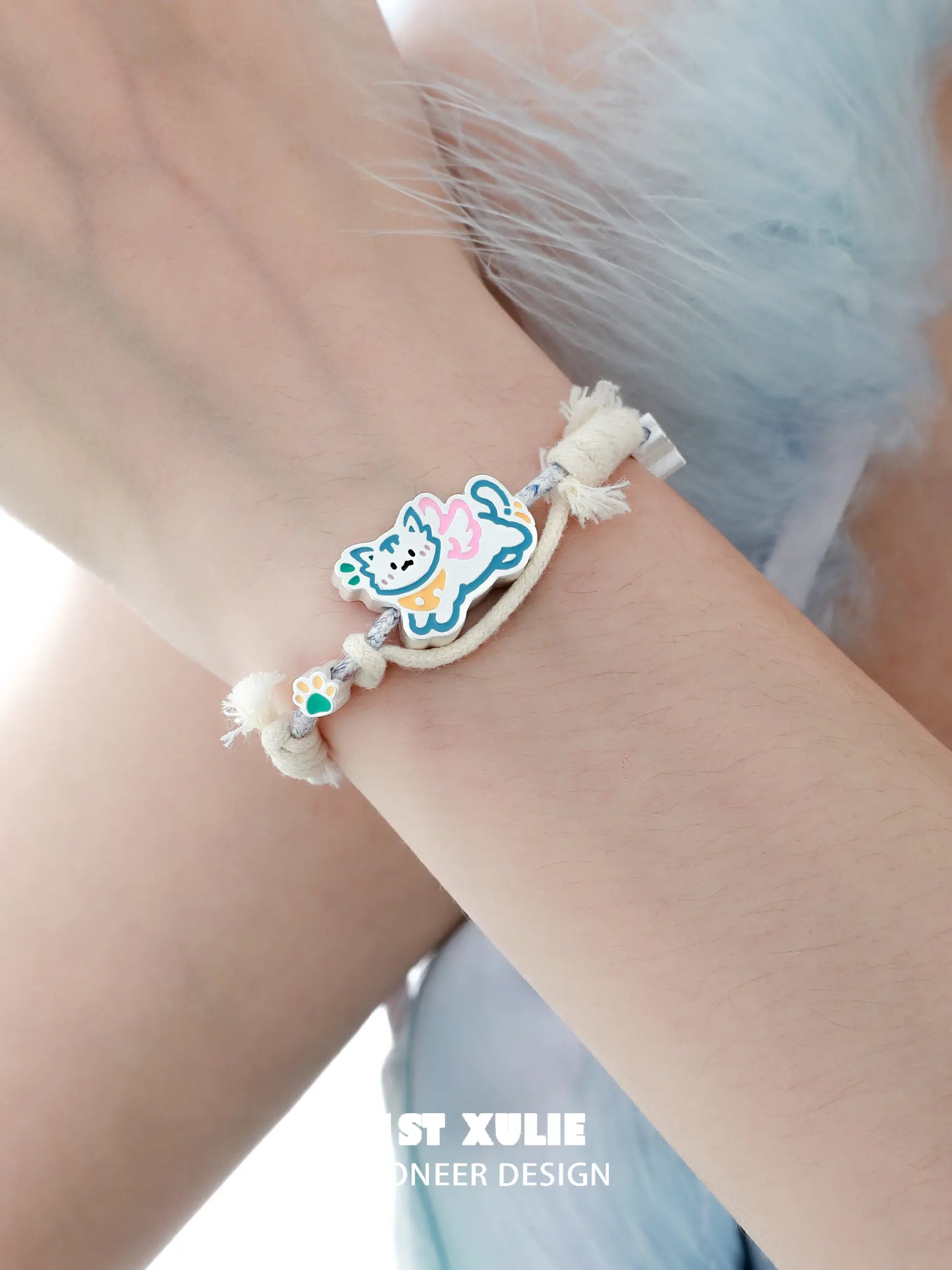 Angel Cuties Handwoven Cotton Rope Bracelet - Boho Chic Adjustable Wristband for Women | Perfect for Beach, Festival, and Everyday Wear