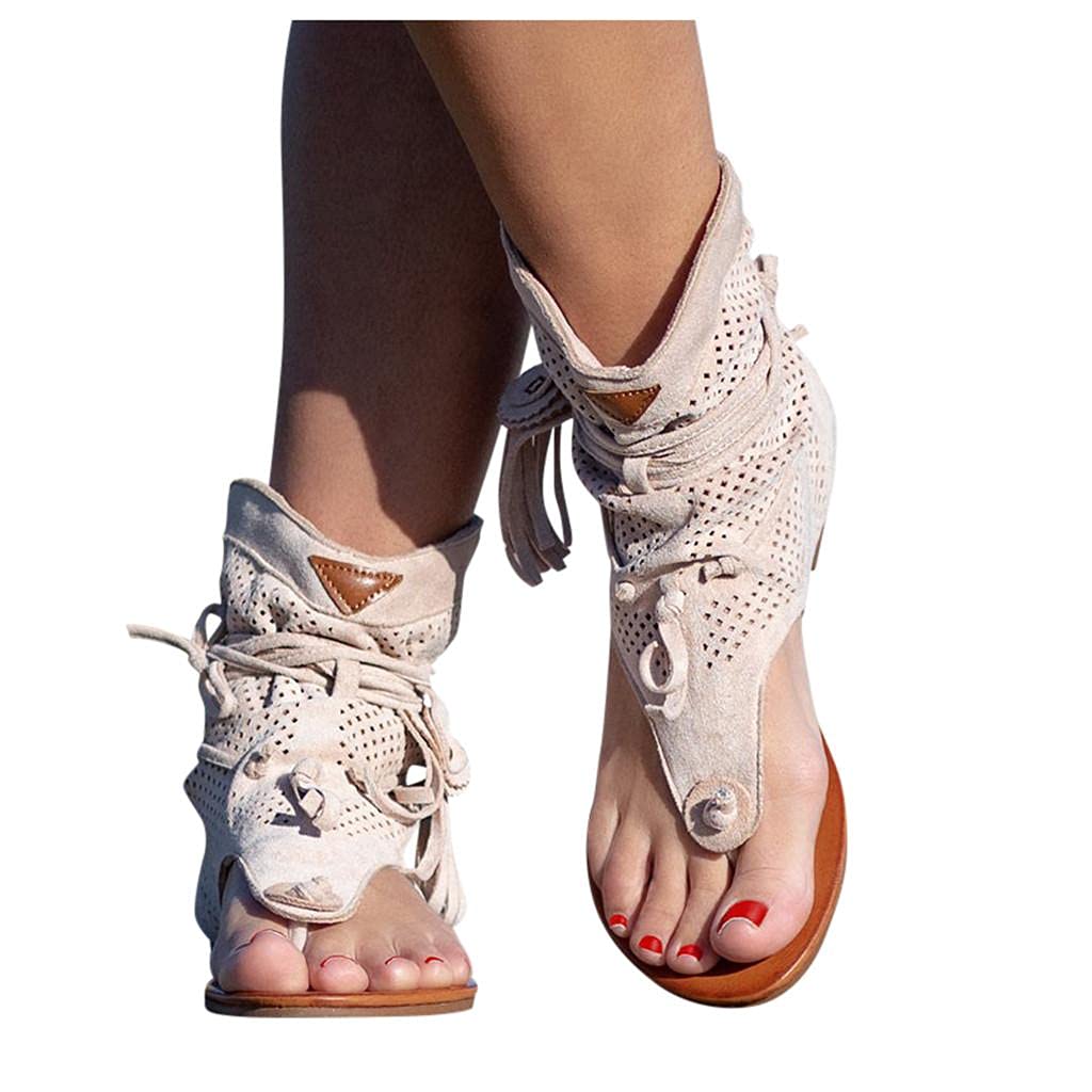 Aayomet Women's Platform Sandals - Dressy Party Flats with Thong Toe | Breathable Retro Beach Shoes for Summer Outings, Weddings & Vacations