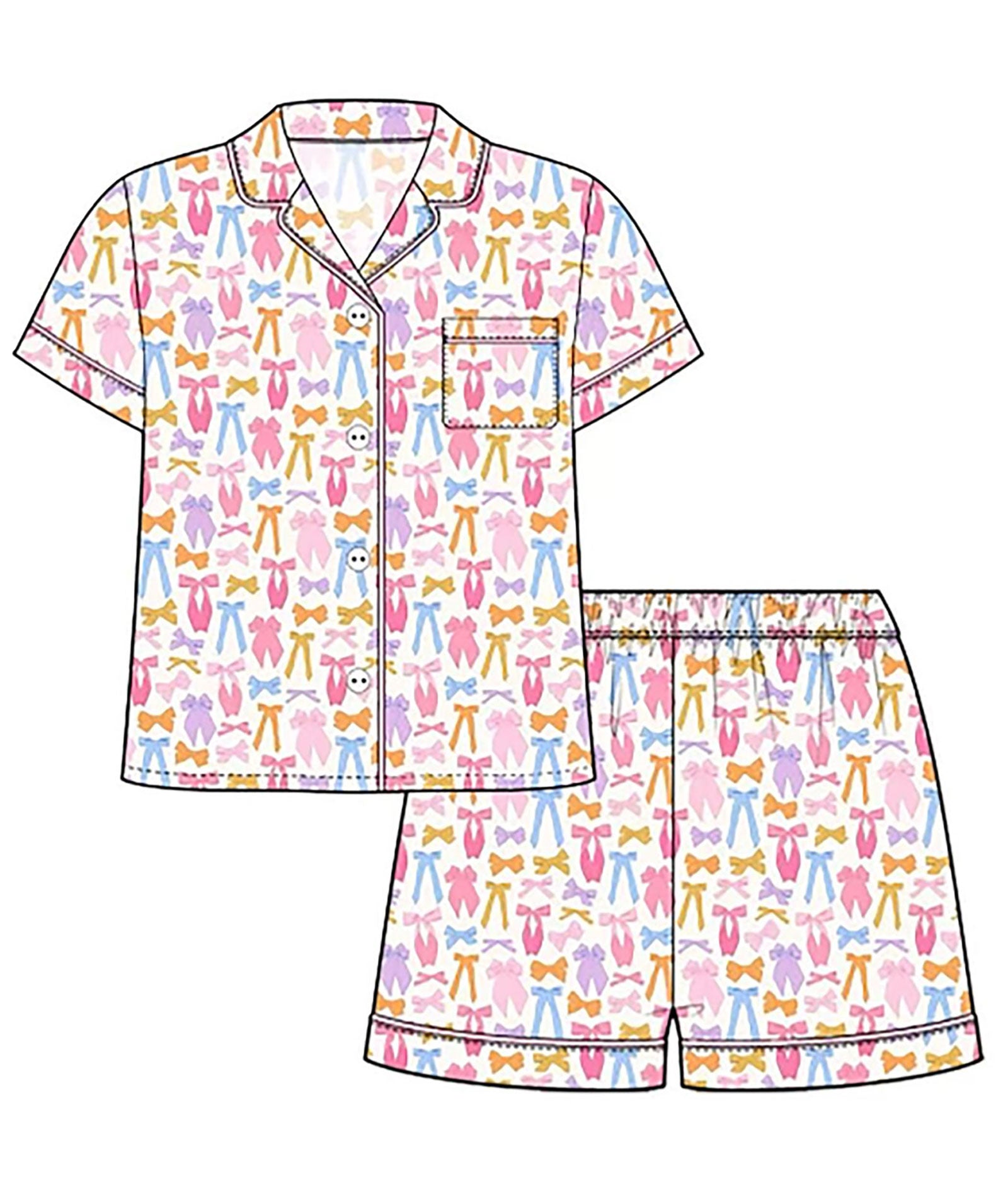 Tween Girls' Bamboo Shorts Lounge Set with Bows - Soft & Comfortable Pajama Outfit for Sleepovers, Relaxing at Home