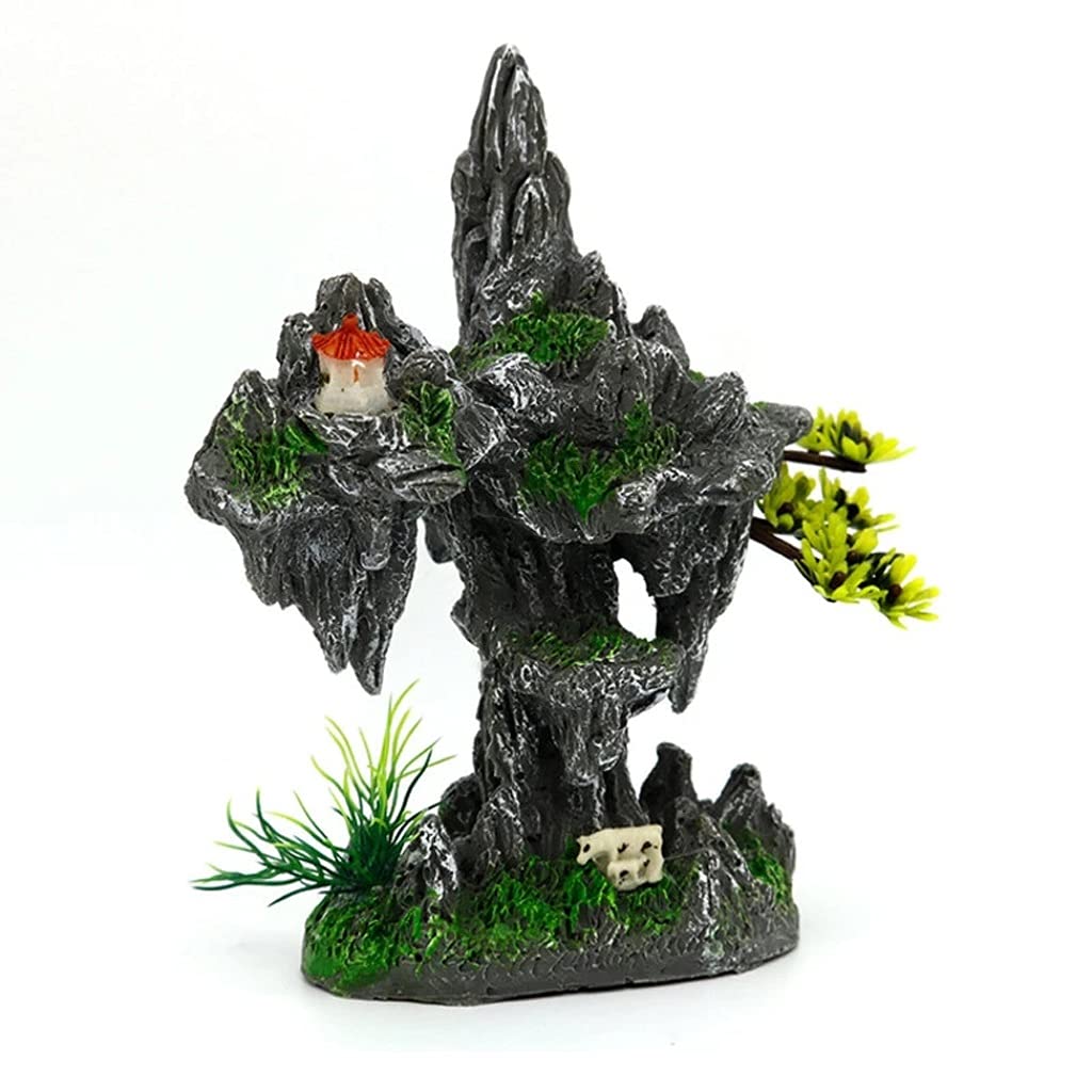 Baijiexun Aquarium Decoration Accessories - Natural-Looking Resin Rockery & Decorative Rocks for Fish Tank Landscaping | Perfect for Freshwater & Saltwater Aquariums, Terrariums & Home Decor