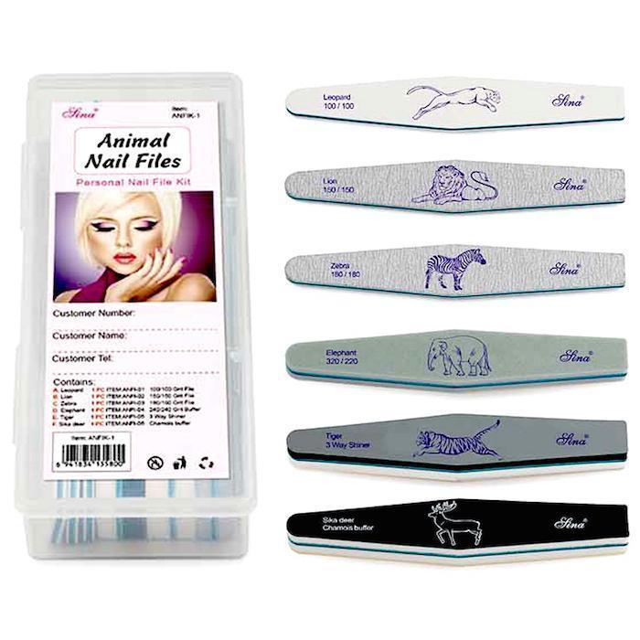 6-Piece Animal Nail File Kit for Dogs & Cats - Pet Grooming Nail Trimmer Set with 6 Different Grit Files for Smooth Filing - Perfect for Home Pet Care & Professional Grooming