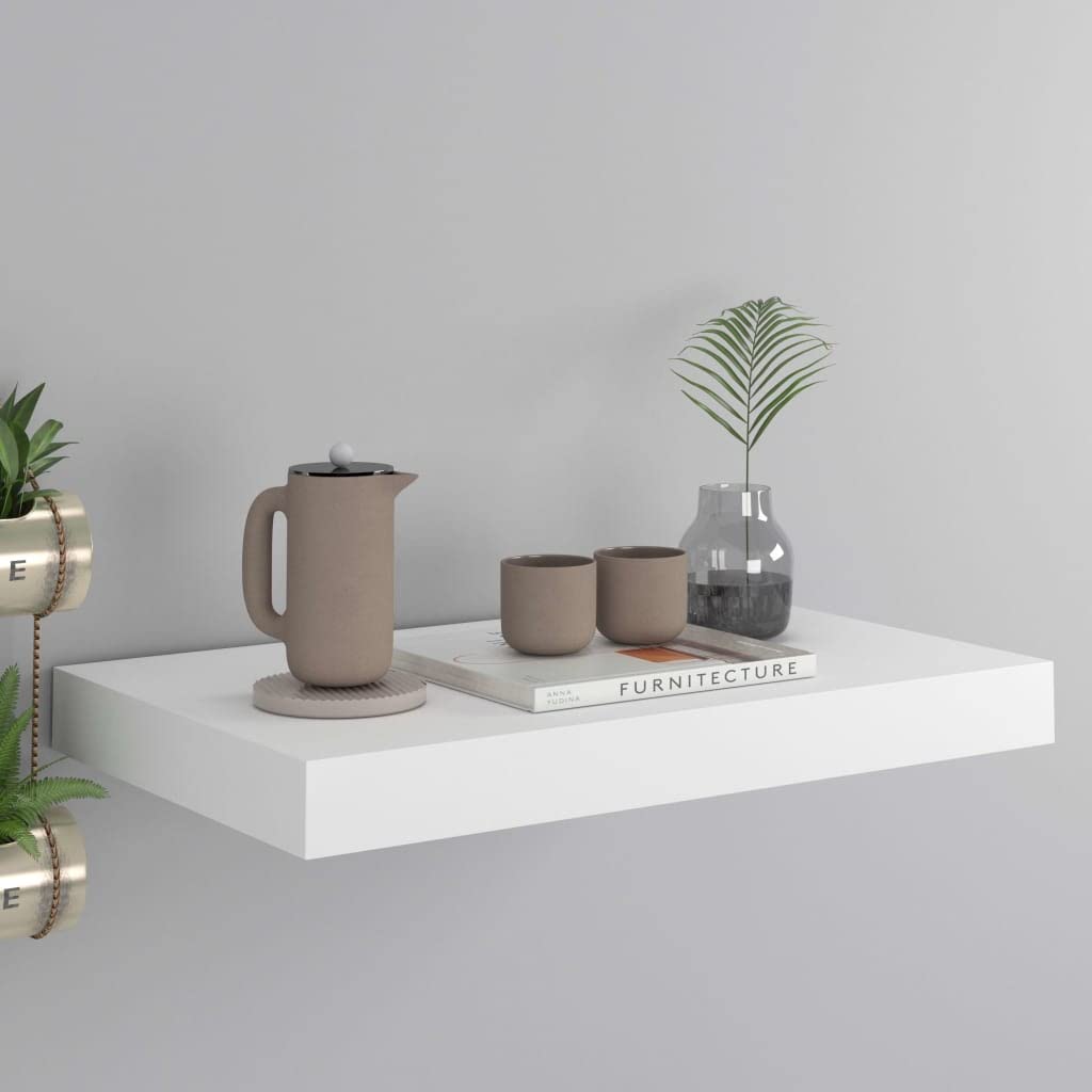 Homvdxl Floating Shelves - White Wall Mounted Shelf with Invisible Brackets for Books, Plants & Decor | Bathroom, Living Room, Bedroom Storage Solution | 15.7 x 9.1 Inches | Modern Home Organization & Display Rack for Entryway & Hallway