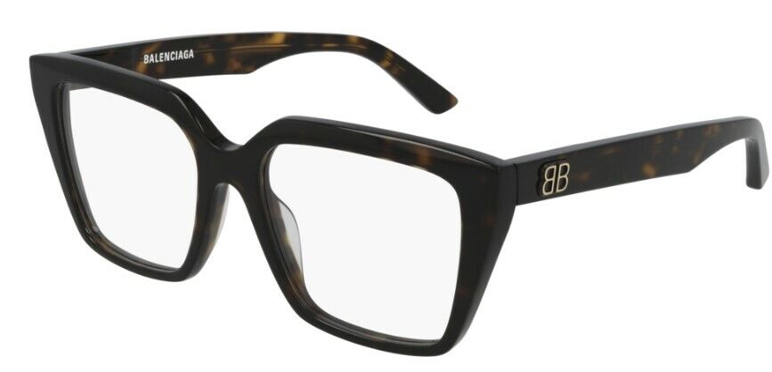 Balenciaga BB0130O 005 Havana Full Rim Square Women's Eyeglasses - Stylish Designer Frames for Women, UV Protection, Lightweight & Comfortable - Perfect for Work, Reading, and Everyday Fashion