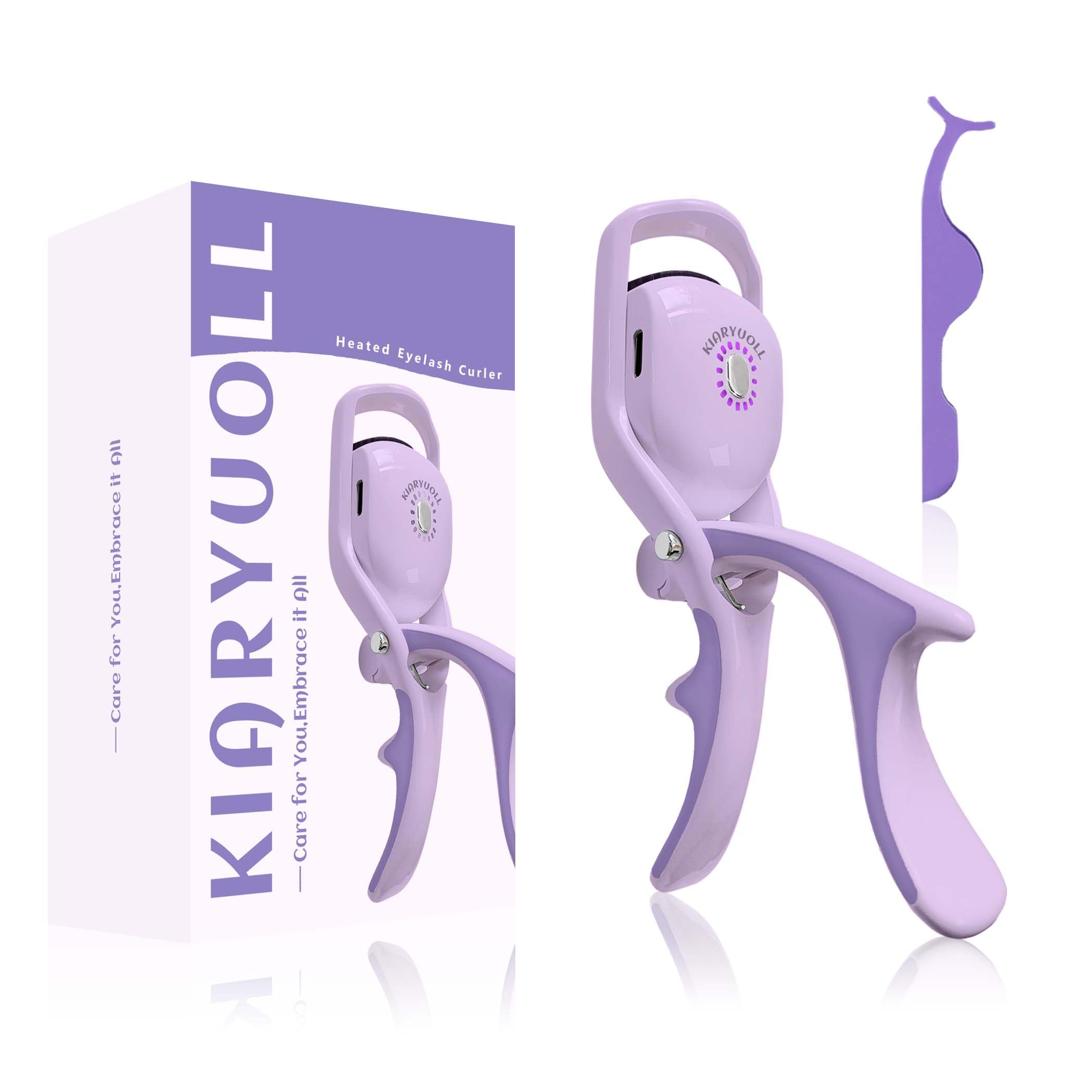 Professional Electric Heated Eyelash Curler Kit - Rechargeable Battery Powered Lash Lifter with Hot Lash Therapy for All Eye Types | Perfect for Daily Makeup, Salon Use & Travel | Purple Plastic Beauty Tool