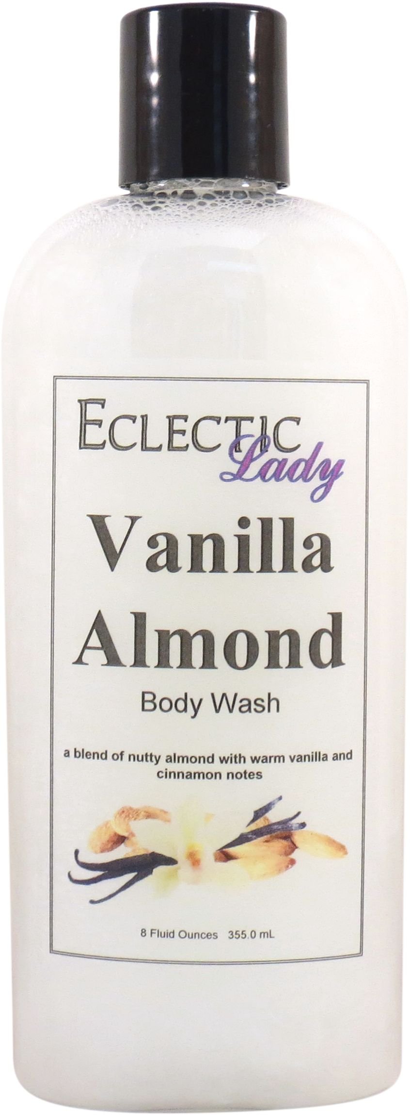 Vanilla Almond Scented 3-in-1 Body Wash, Bubble Bath & Hand Soap | Phthalate-Free, Handcrafted in USA | Moisturizing Liquid Pearl Formula (8 oz) - Perfect for Relaxing Baths, Spa Days & Gentle Hand Cleansing