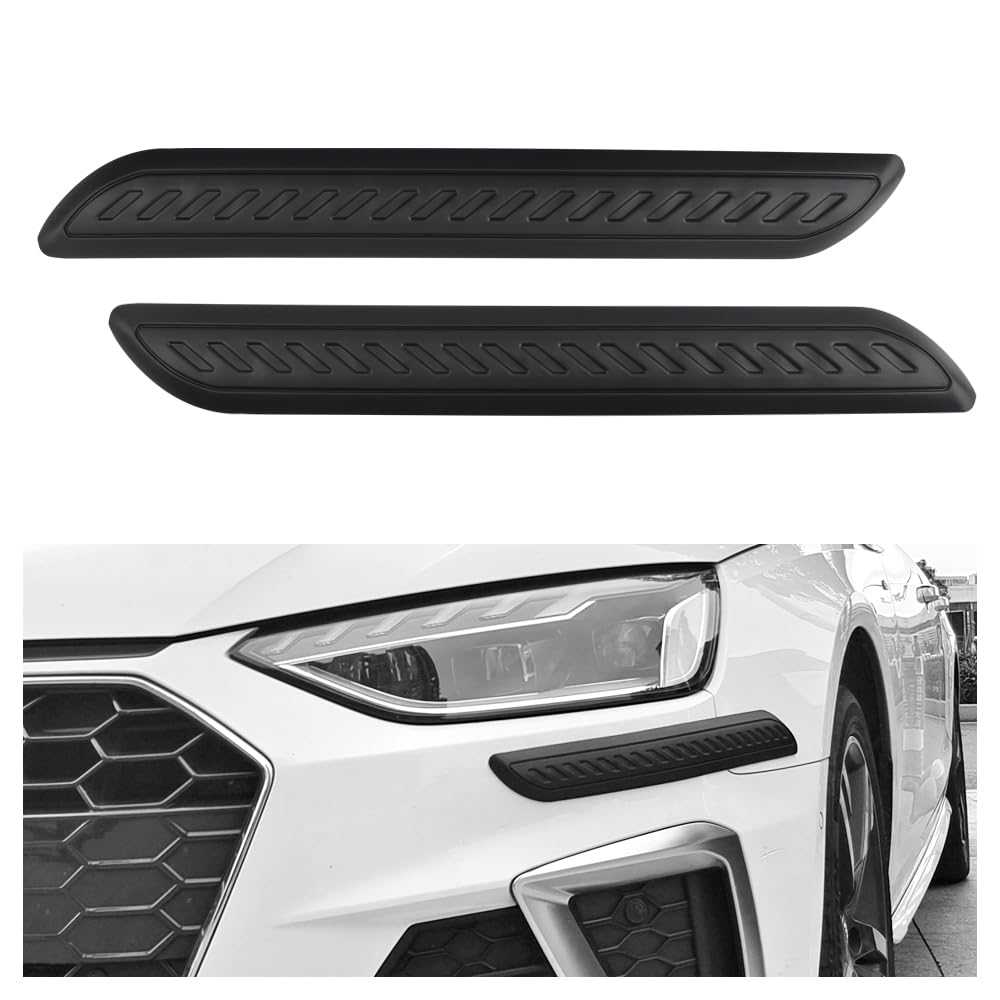 2PCS Universal Rubber Car Bumper Guards - Anti-Collision & Anti-Scratch Rear Bumper Protector Strips for Cars, Trucks, SUVs (Black) | Durable Exterior Accessories for Parking Protection & Vehicle Safety